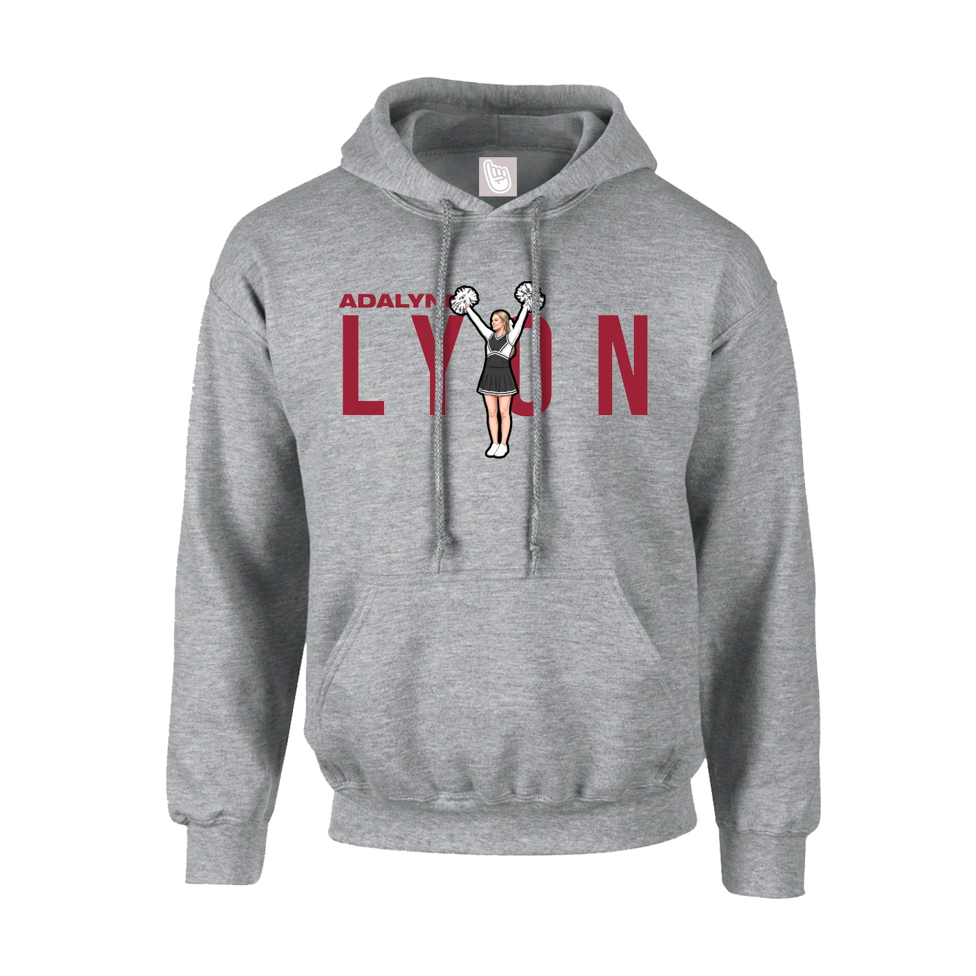 Youth Hoodie — Player Name in Grey