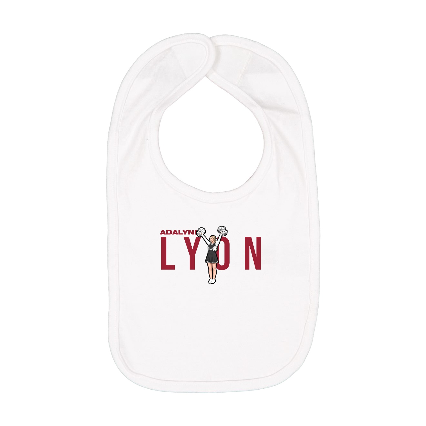 Infant Bib — Player Name in White