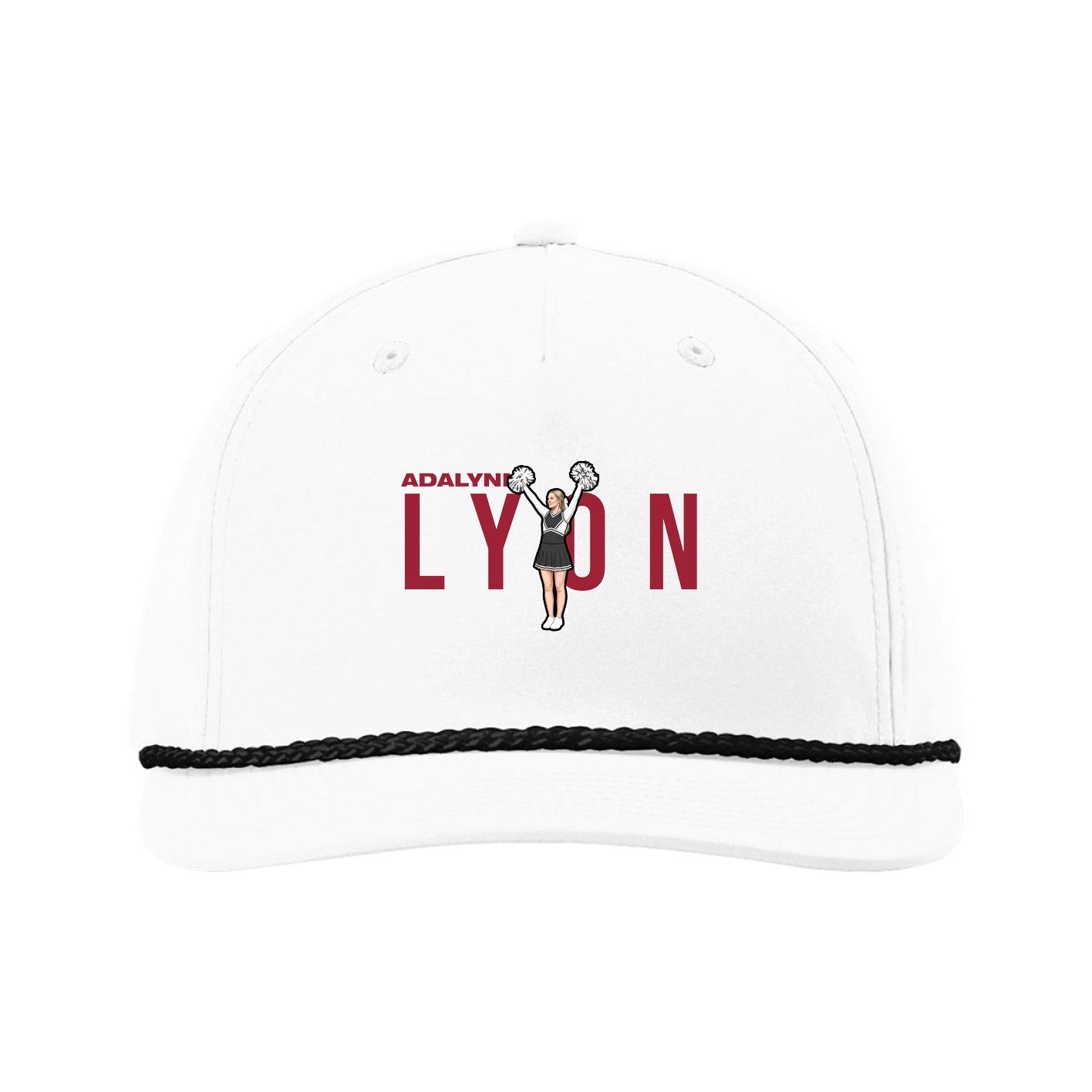 Five-Panel Classic Rope Cap — Player Name in White
