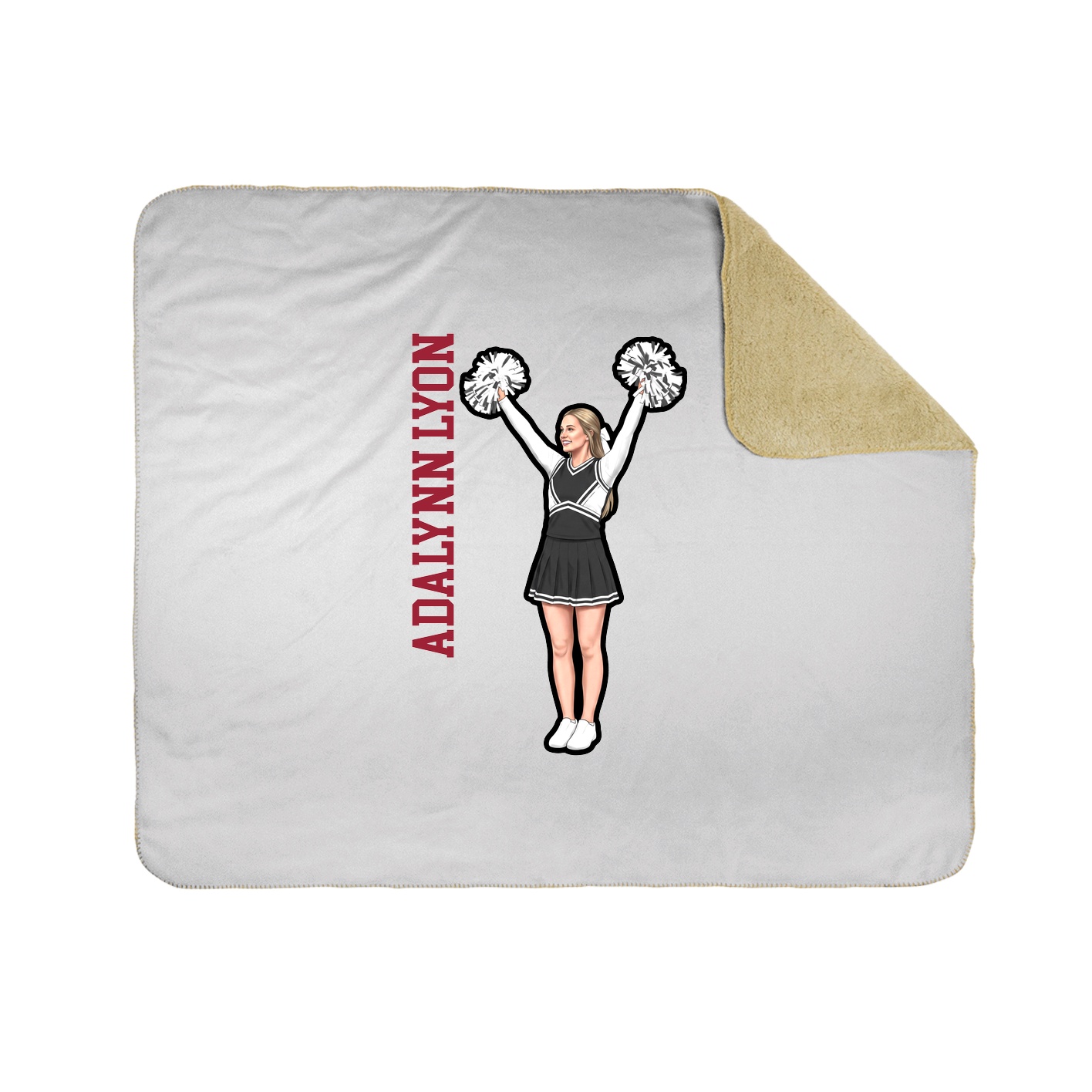 Throw Blanket — Name Vertical in White