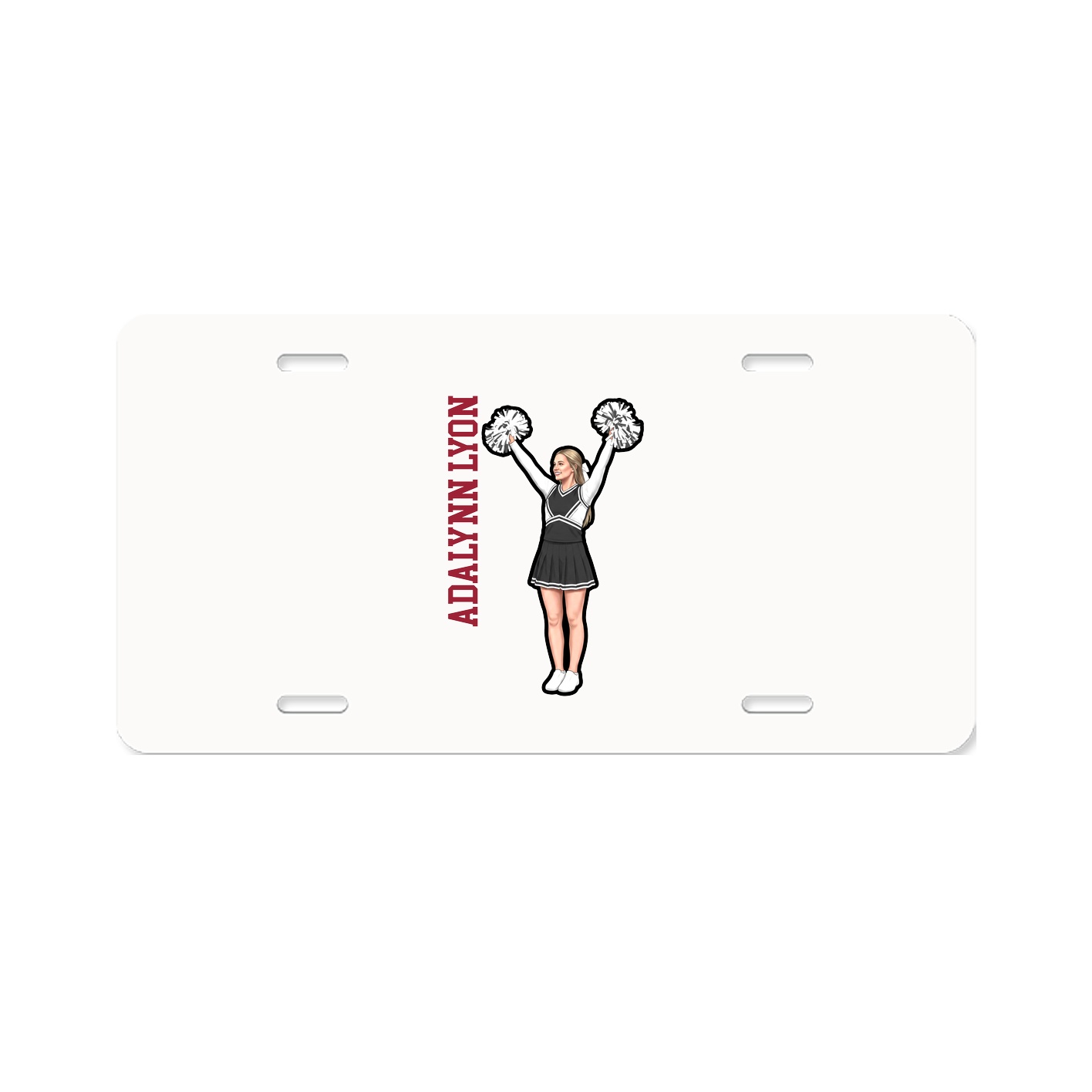 License Plate — Name Vertical in Classic