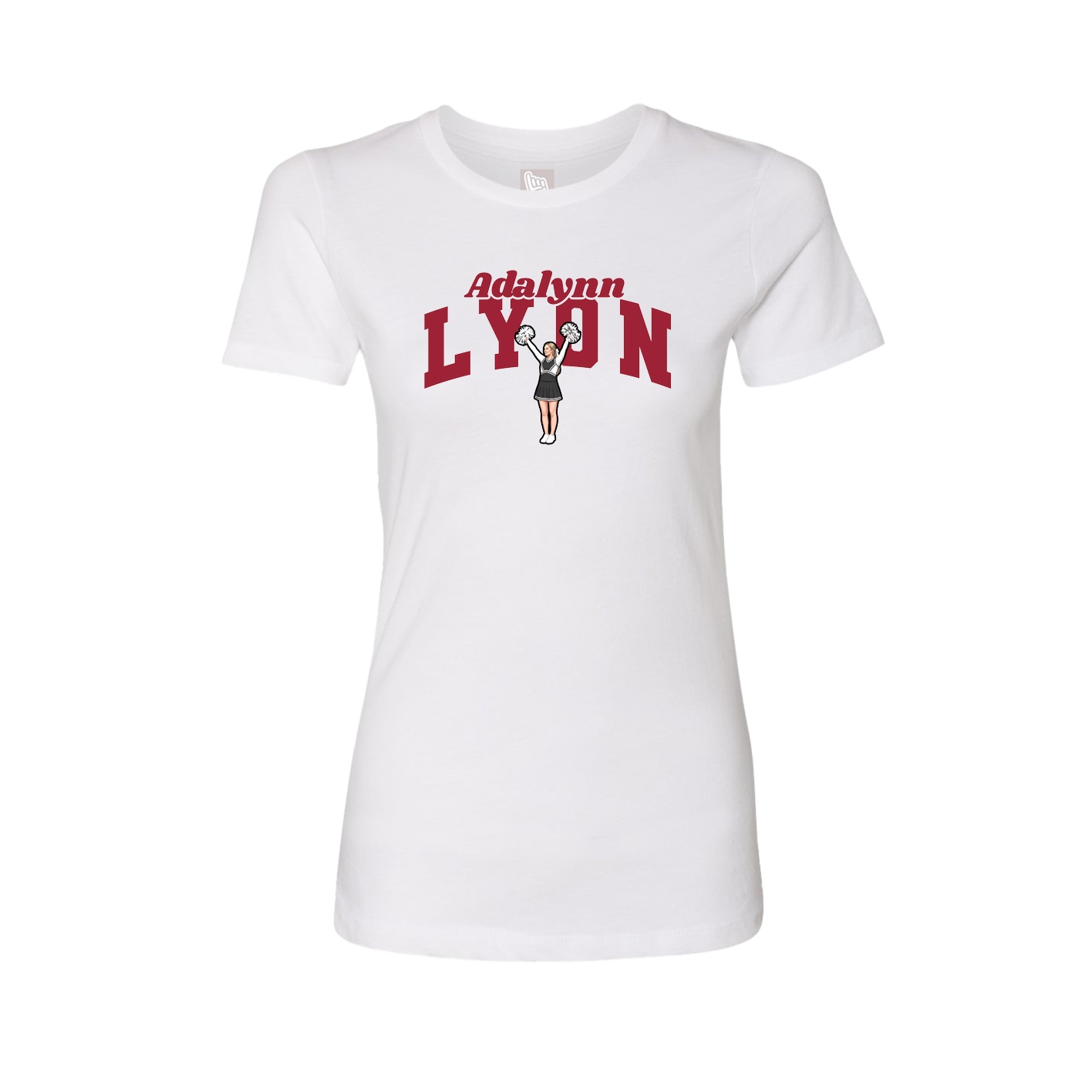 Fitted Women's Tee — Signature Arch in White