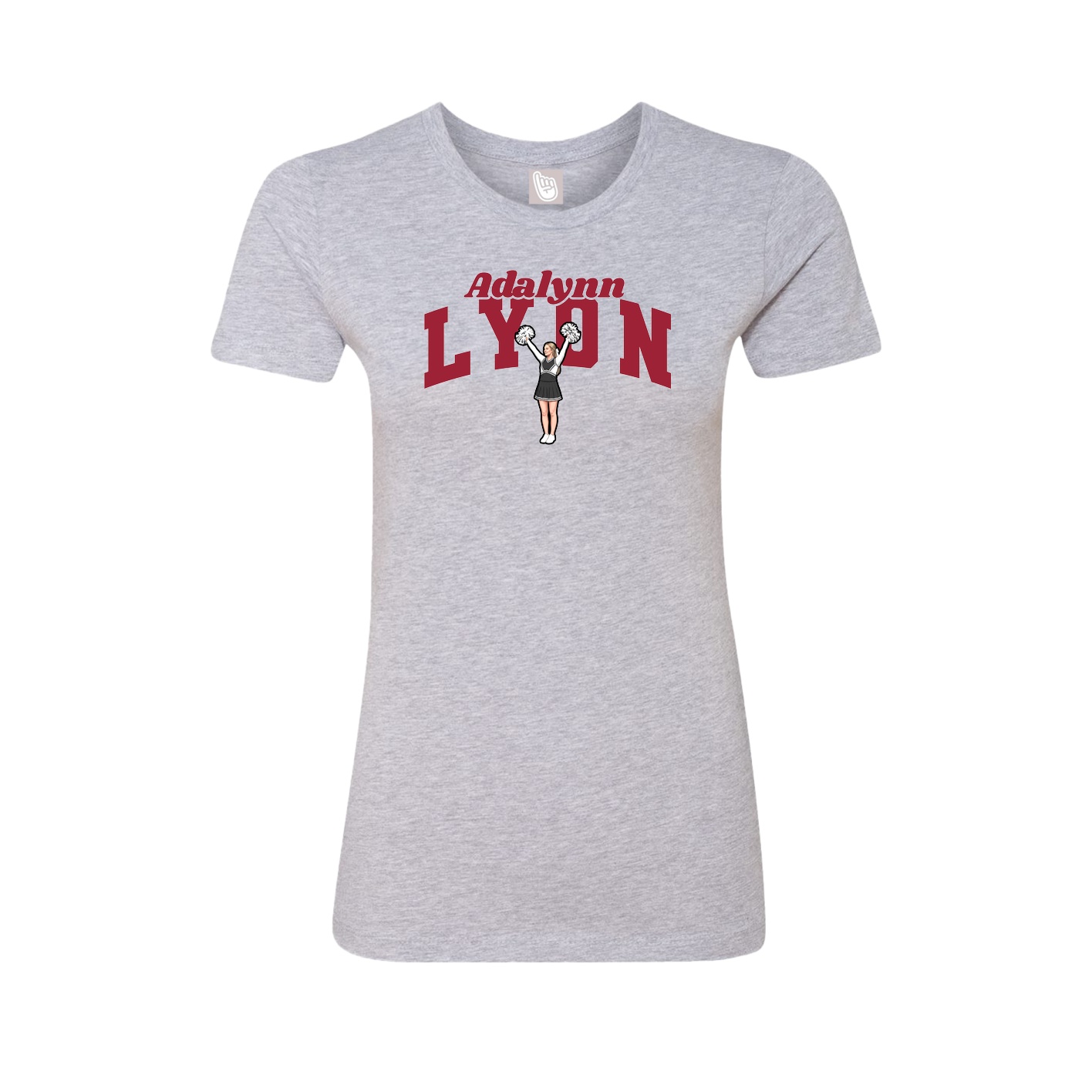 Fitted Women's Tee — Signature Arch in Grey