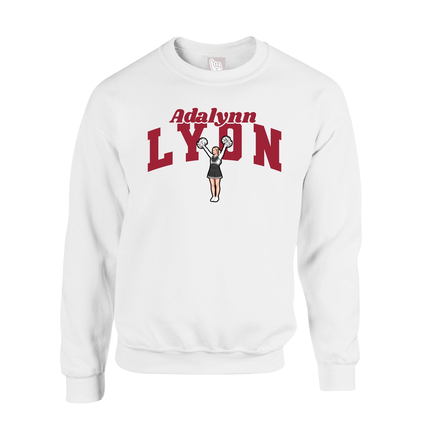 Fleece Crew — Signature Arch in White