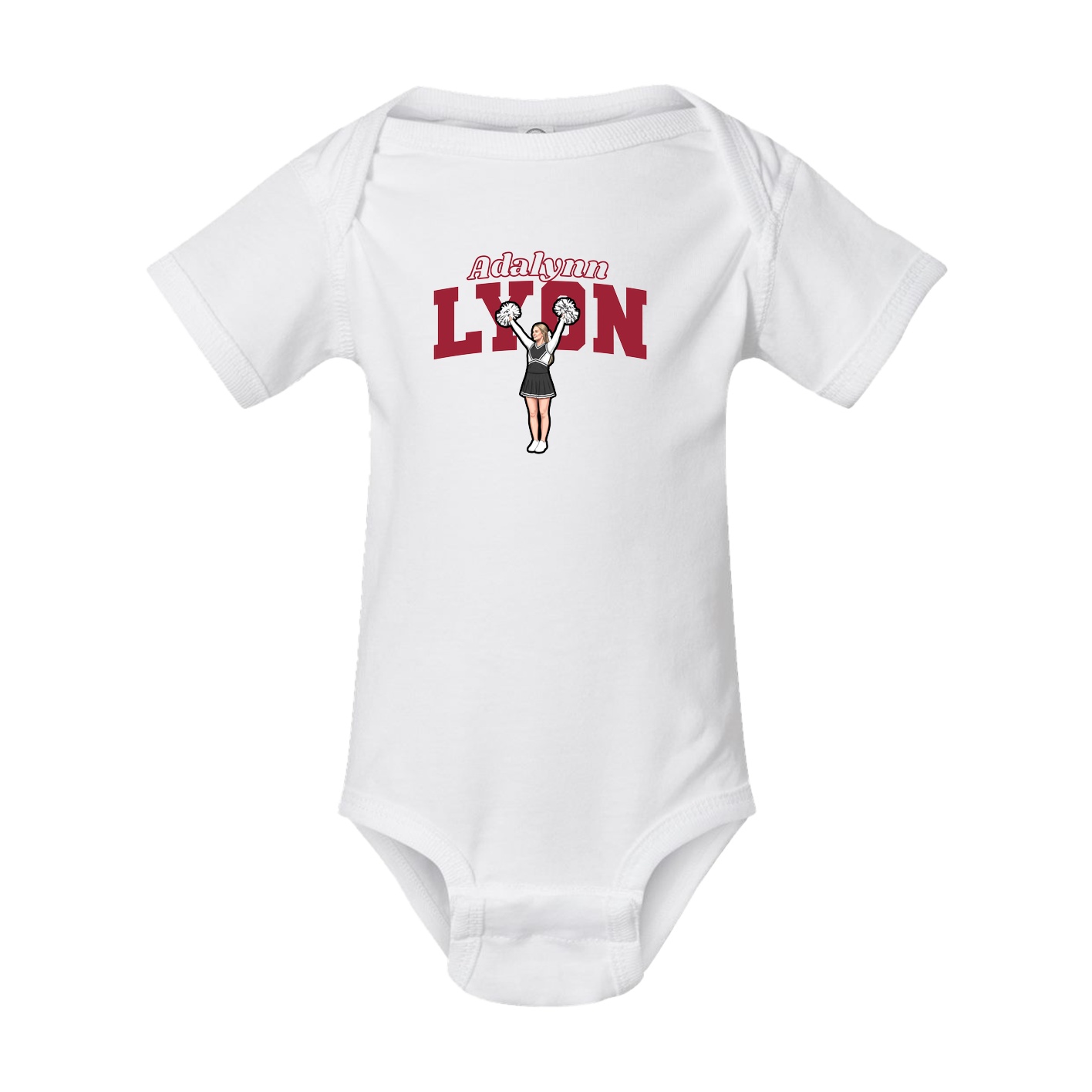 Baby Onesie — Name Arch in White