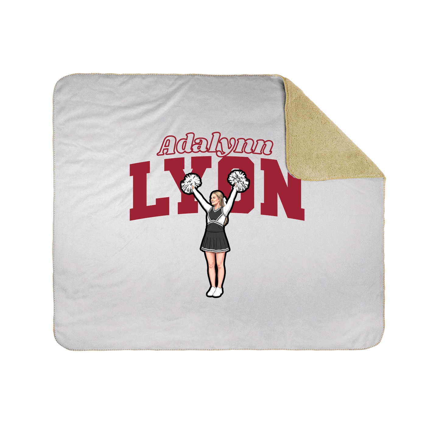 Throw Blanket — Name Arch in White