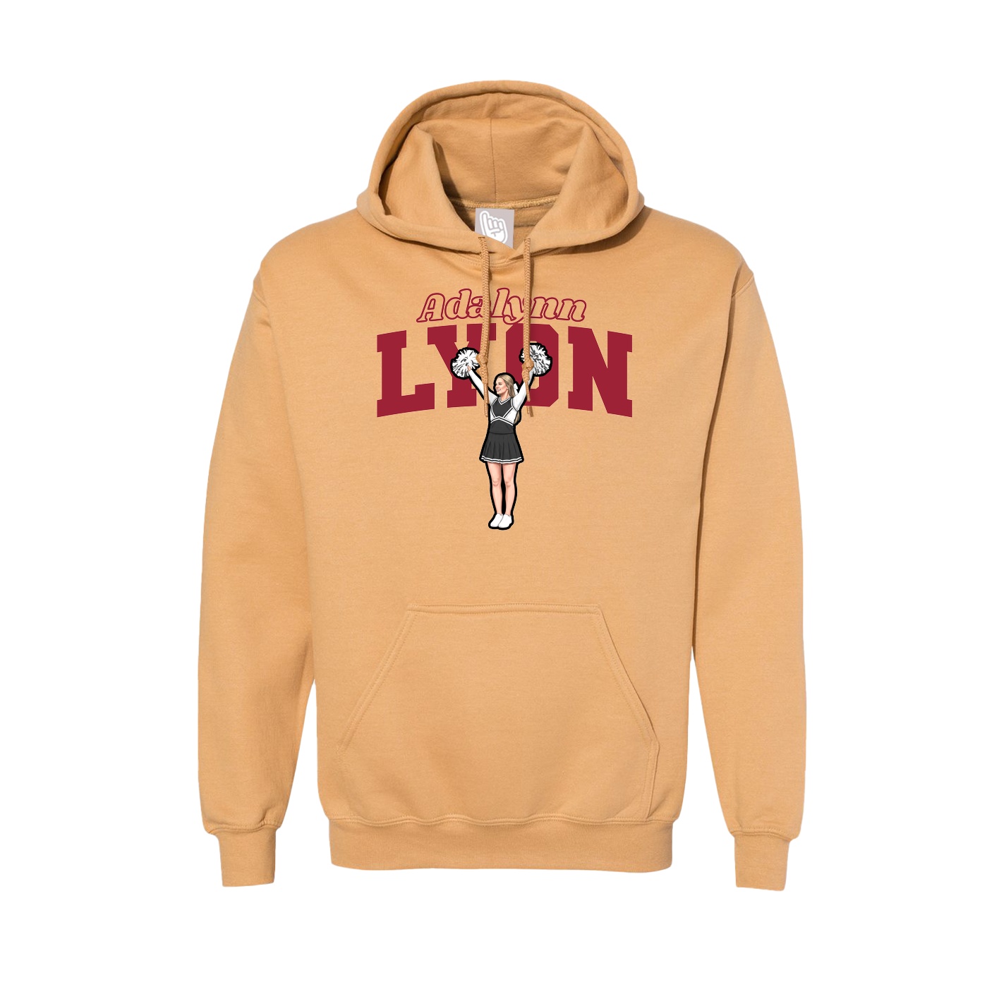 Hoodie — Name Arch in Vegas Gold
