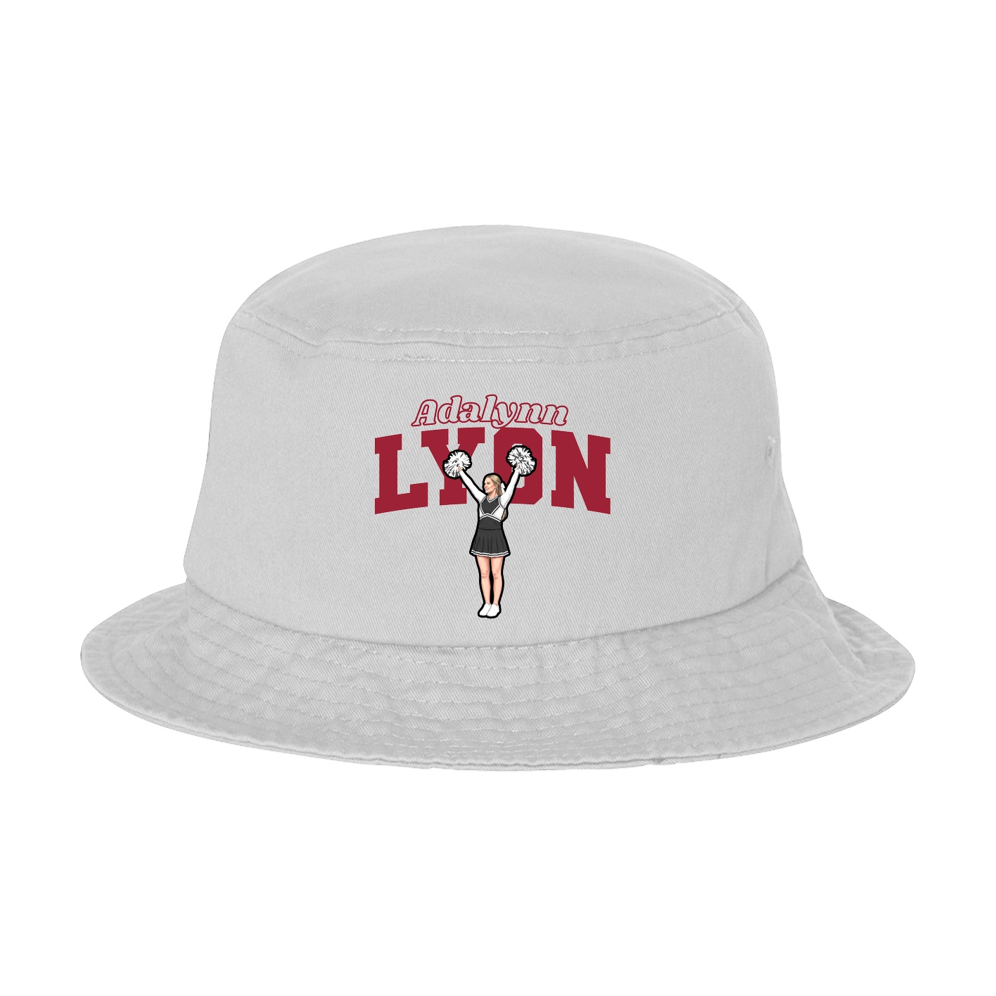 Bucket Cap — Name Arch in White