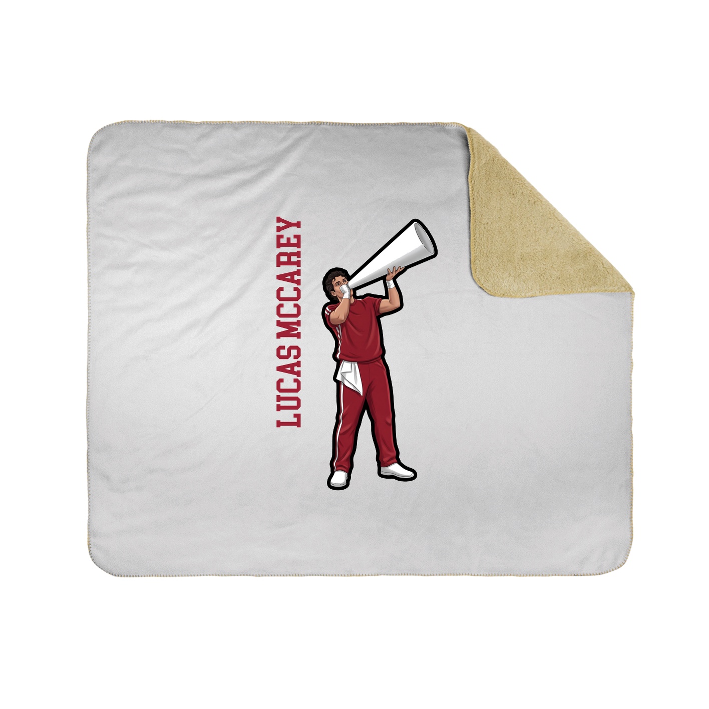 Throw Blanket — Name Vertical in White