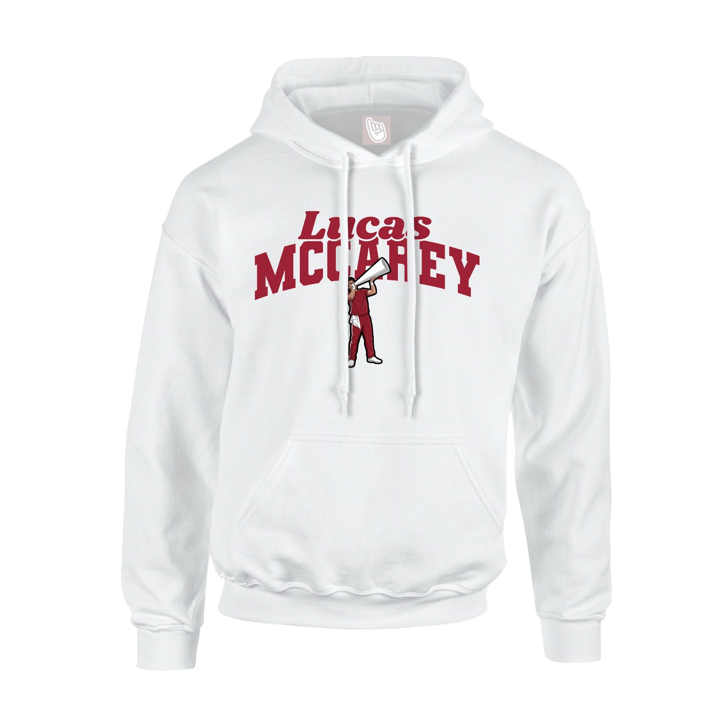 Youth Hoodie — Signature Arch in White