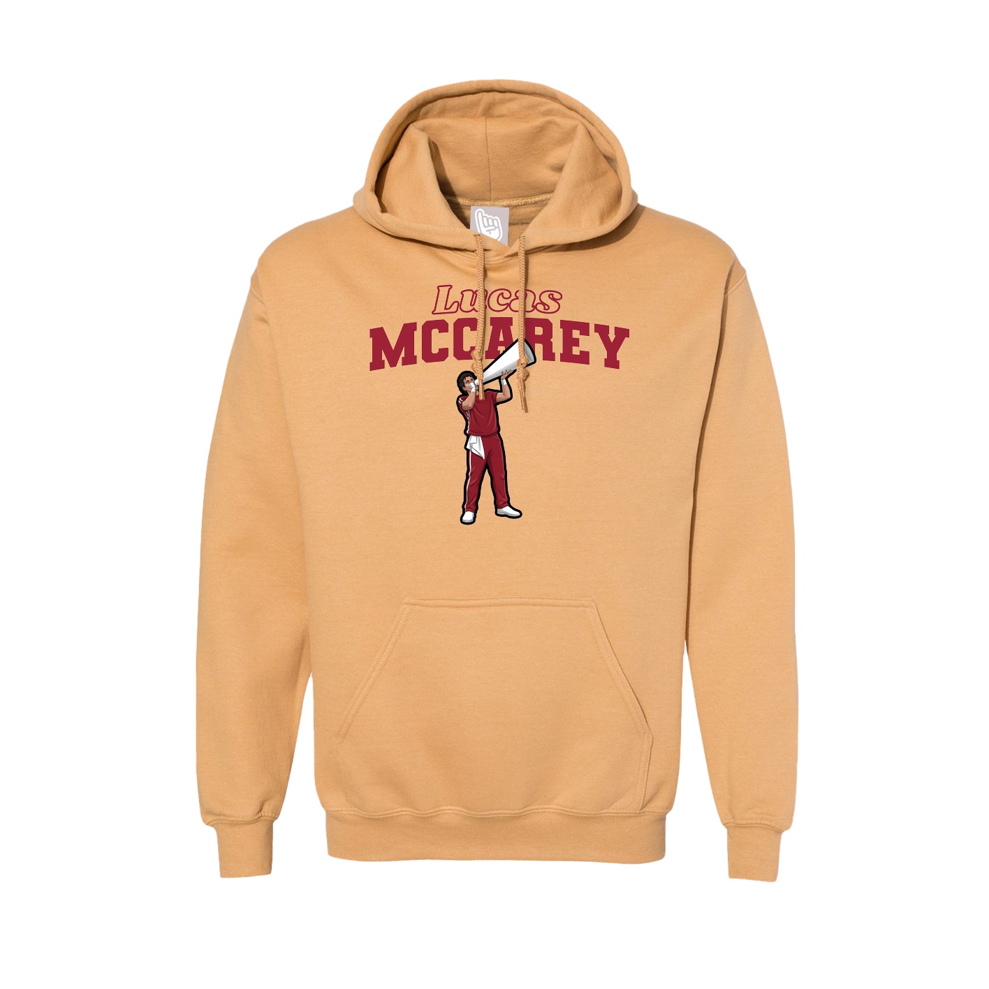 Hoodie — Name Arch in Vegas Gold