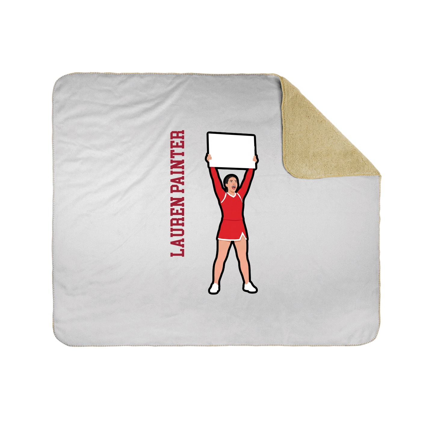 Throw Blanket — Name Vertical in White