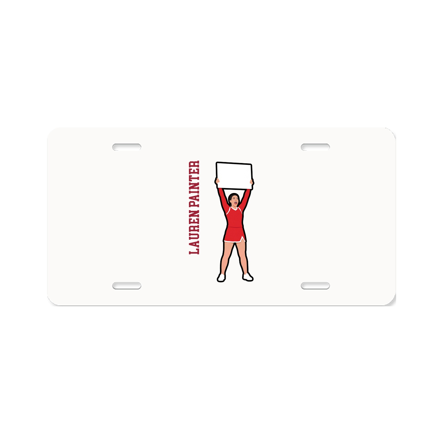 License Plate — Name Vertical in Classic