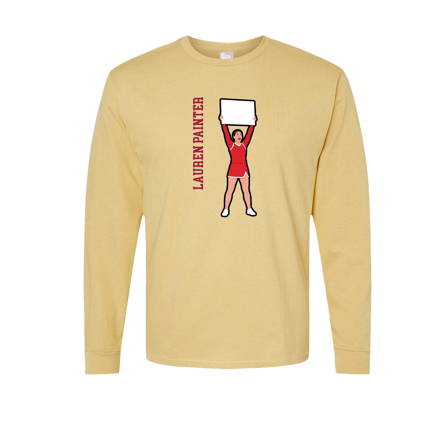 Long Sleeve Tee — Name Vertical in Vegas Gold