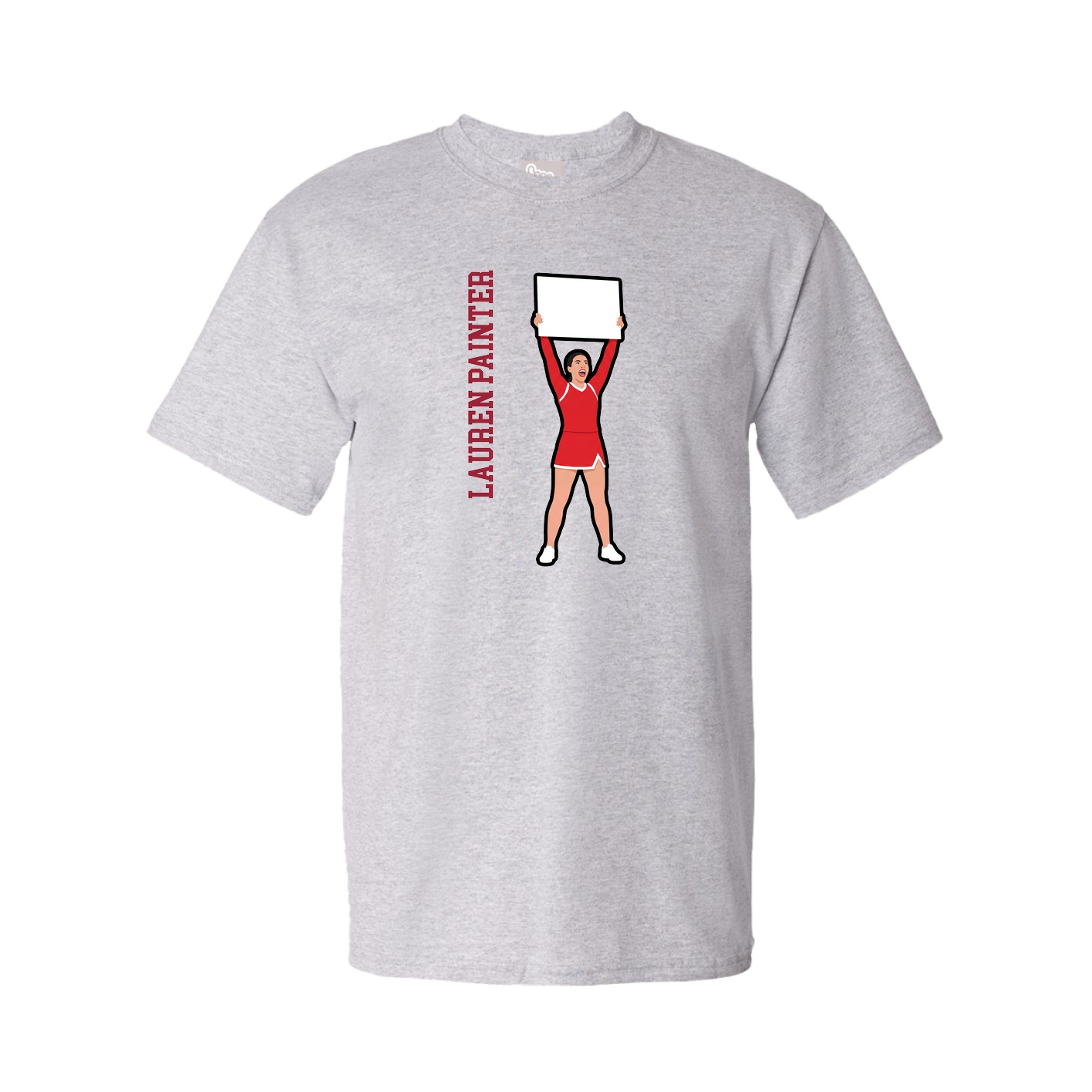 Youth Tee — Name Vertical in Grey