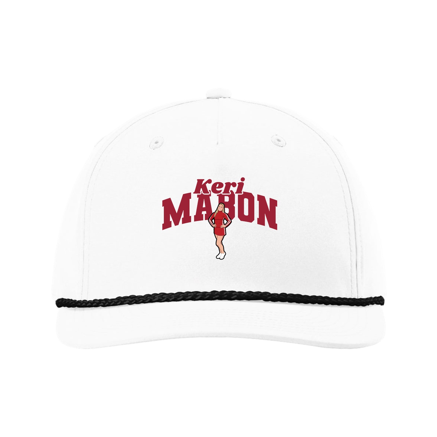 Five-Panel Classic Rope Cap — Signature Arch in White