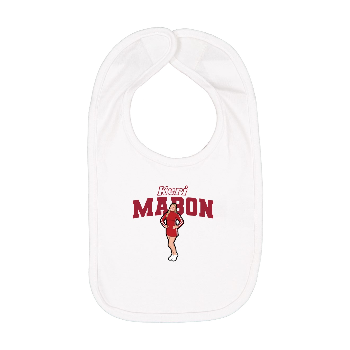 Infant Bib — Name Arch in White