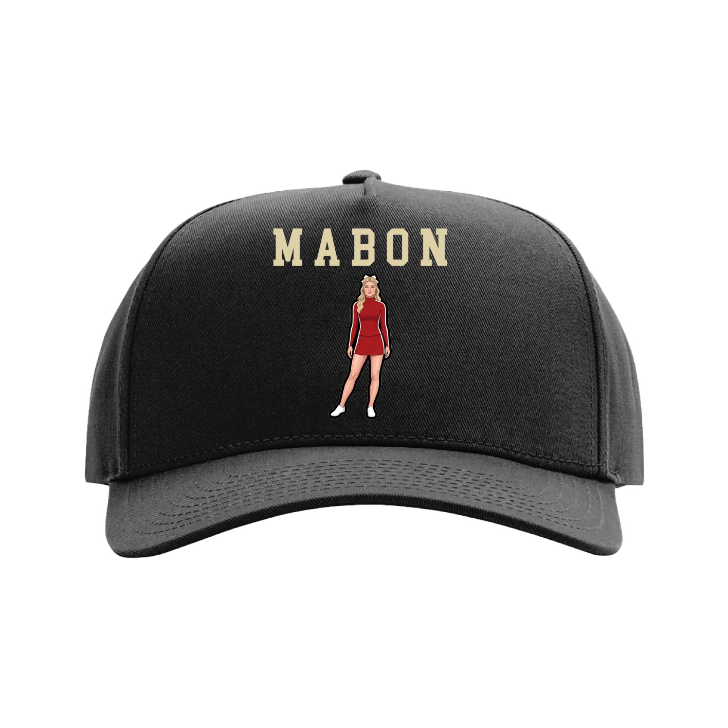 Full Fabric Five-Panel Champ Cap — Shirsey in Black