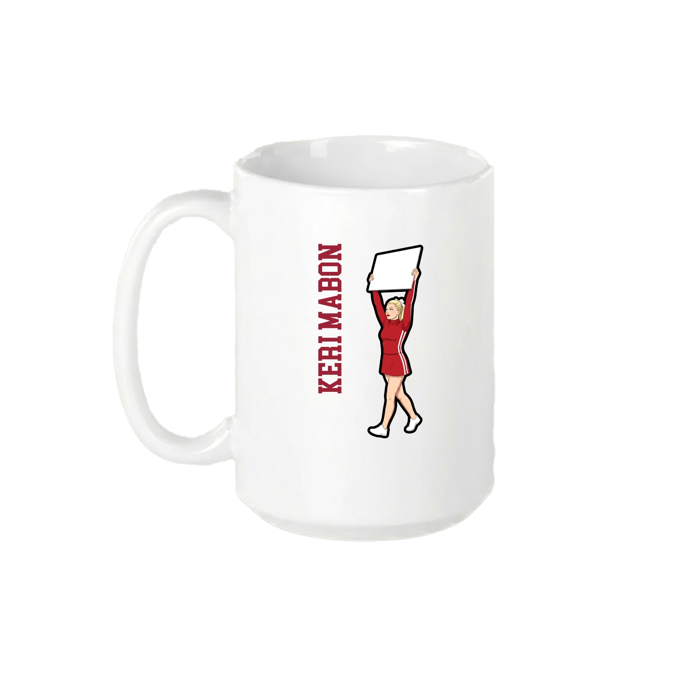 15oz Coffee Mug — Name Vertical in White
