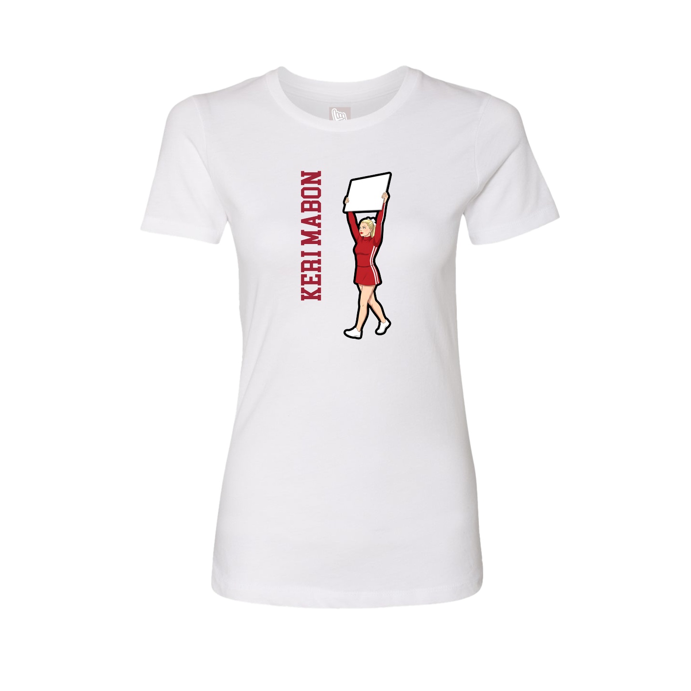 Womens Tee — Name Vertical in White