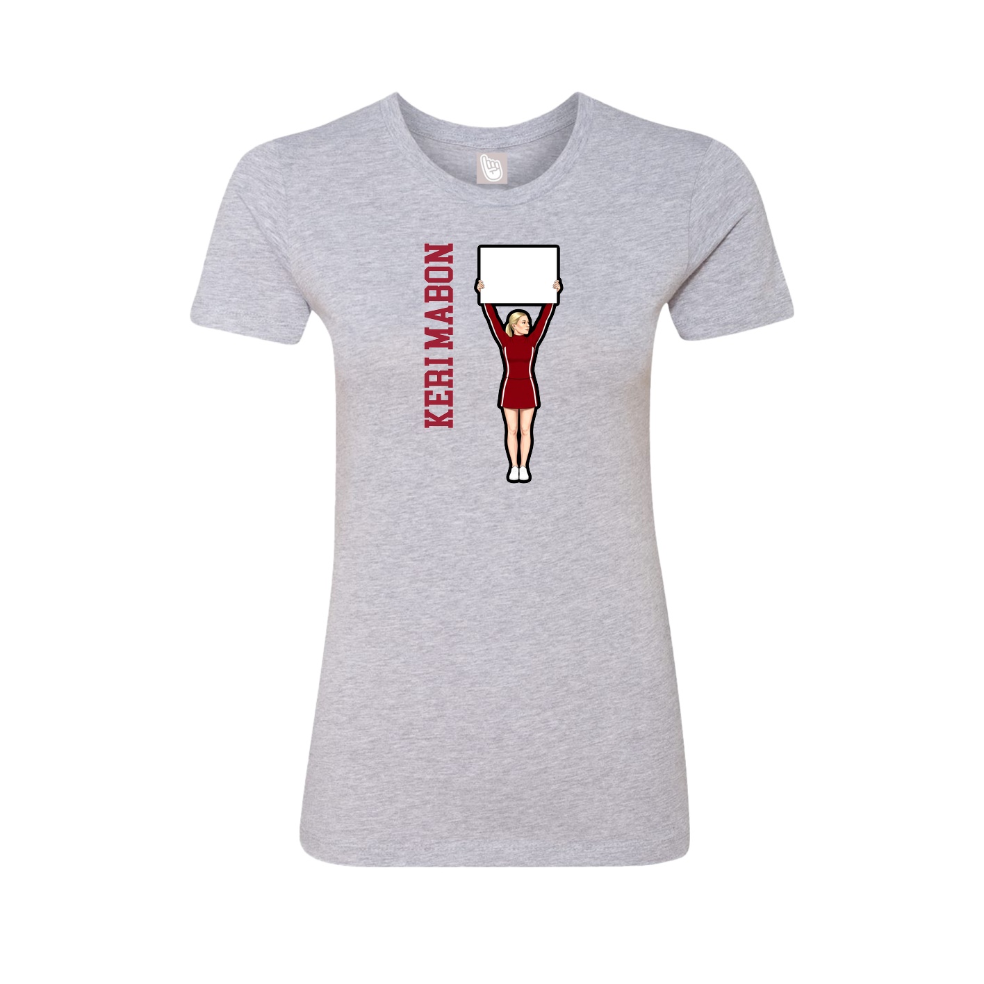 Womens Tee — Name Vertical in Grey