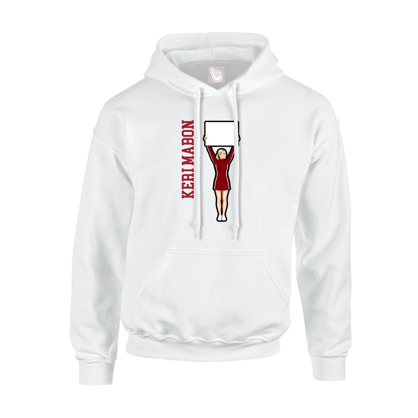 Youth Hoodie — Name Vertical in White