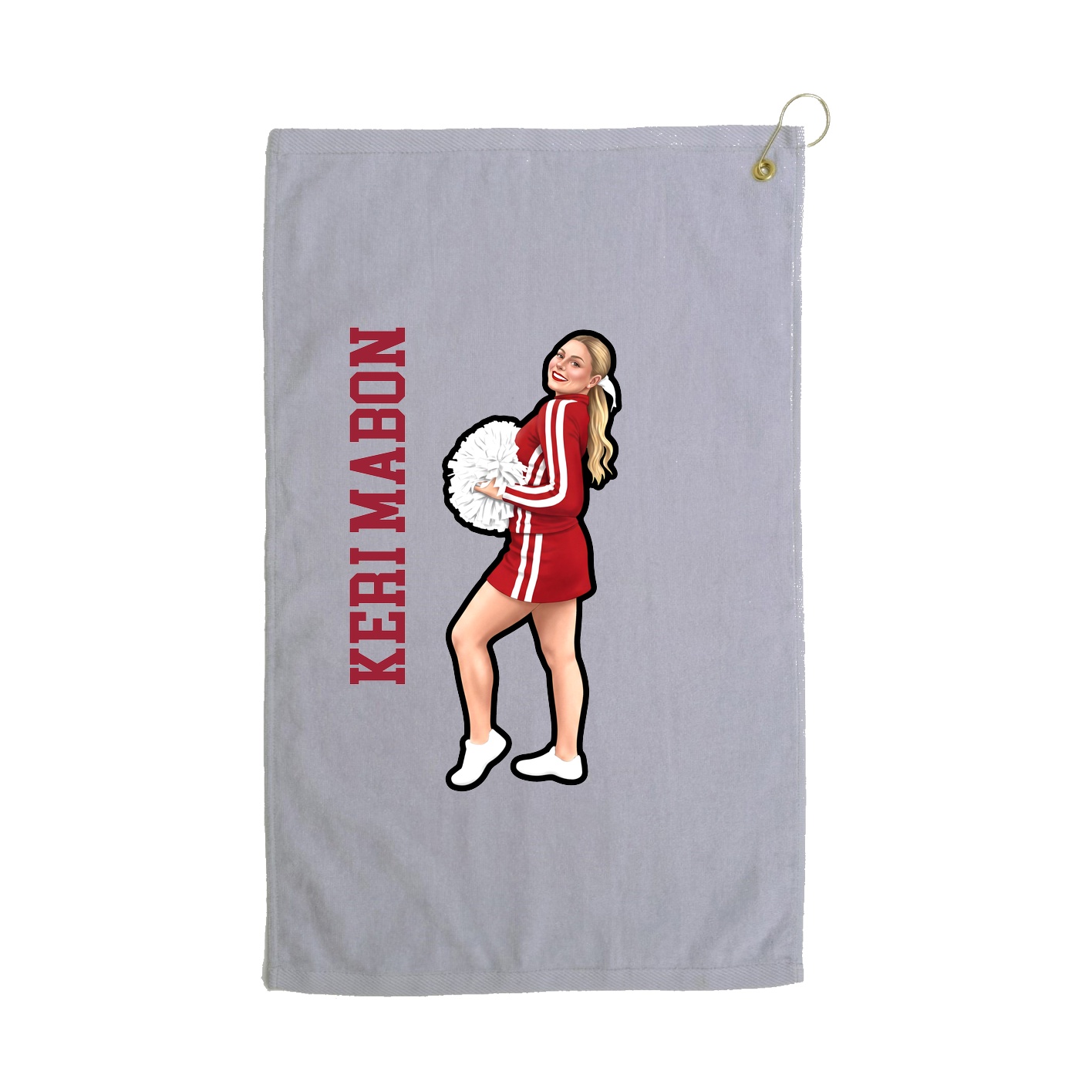 Golf Towel — Name Vertical in Grey
