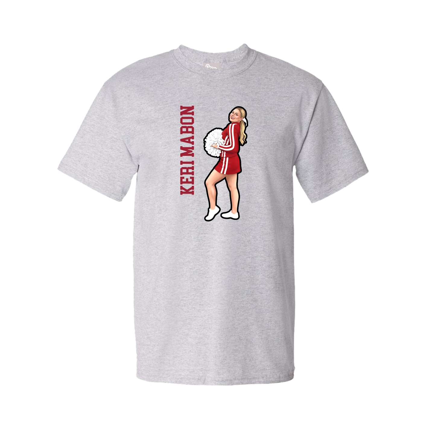 Tee — Name Vertical in Grey