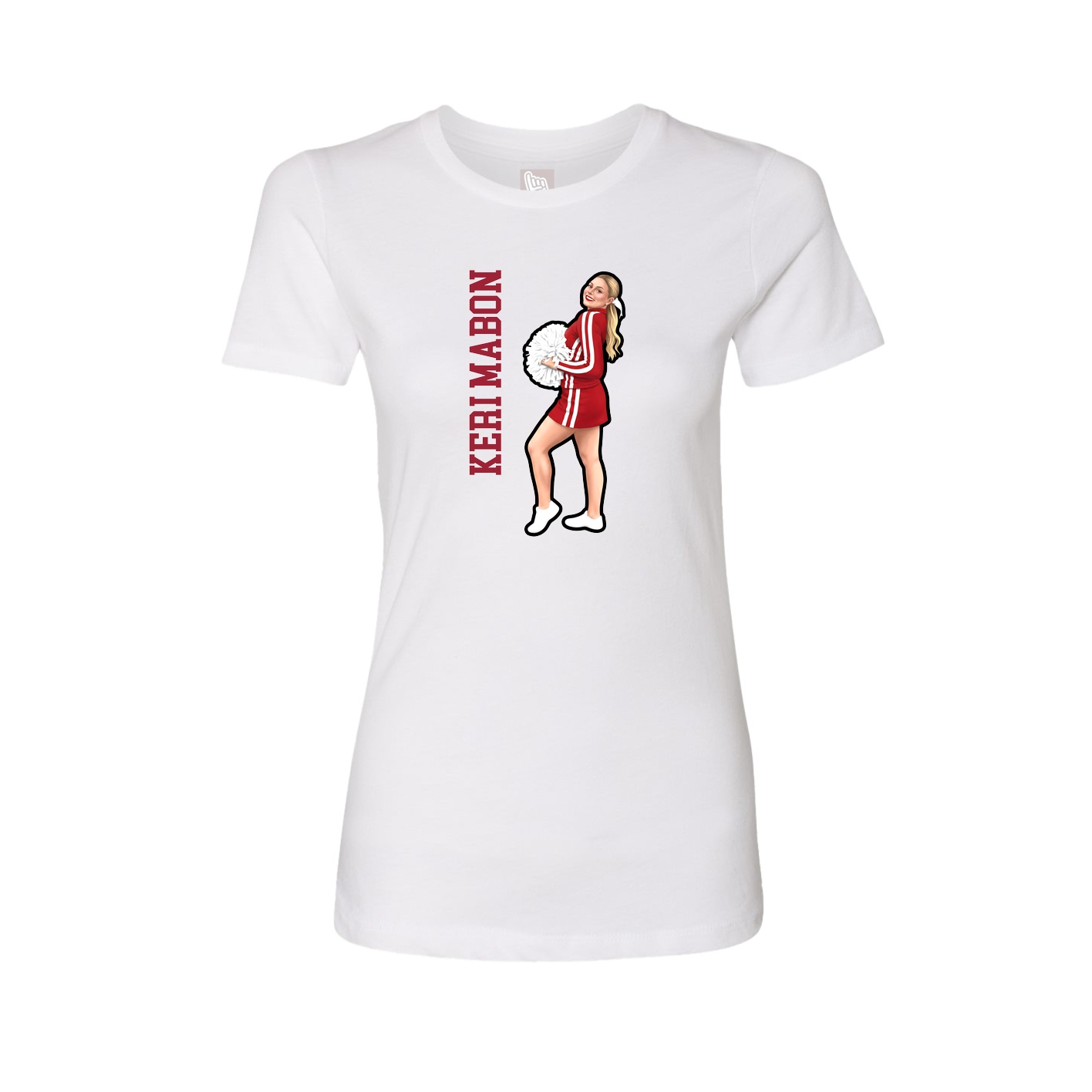 Womens Tee — Name Vertical in White