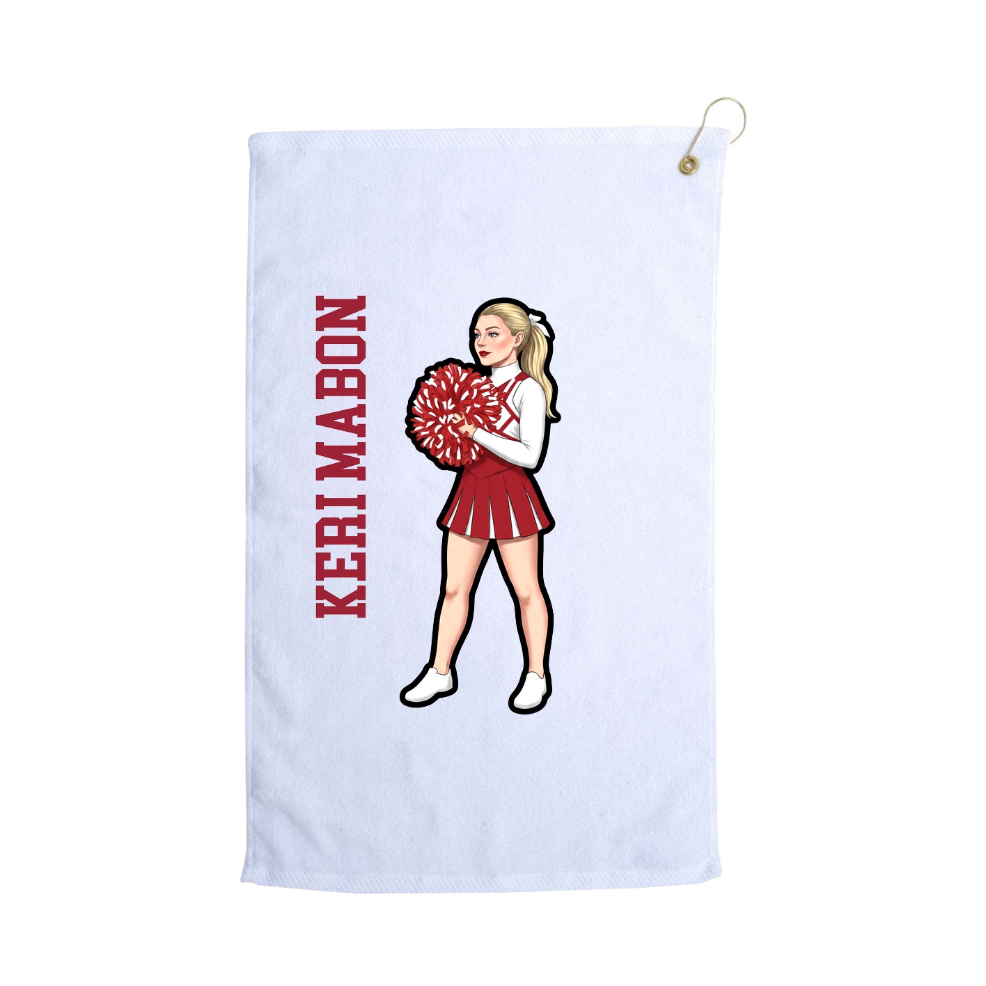 Golf Towel — Name Vertical in White