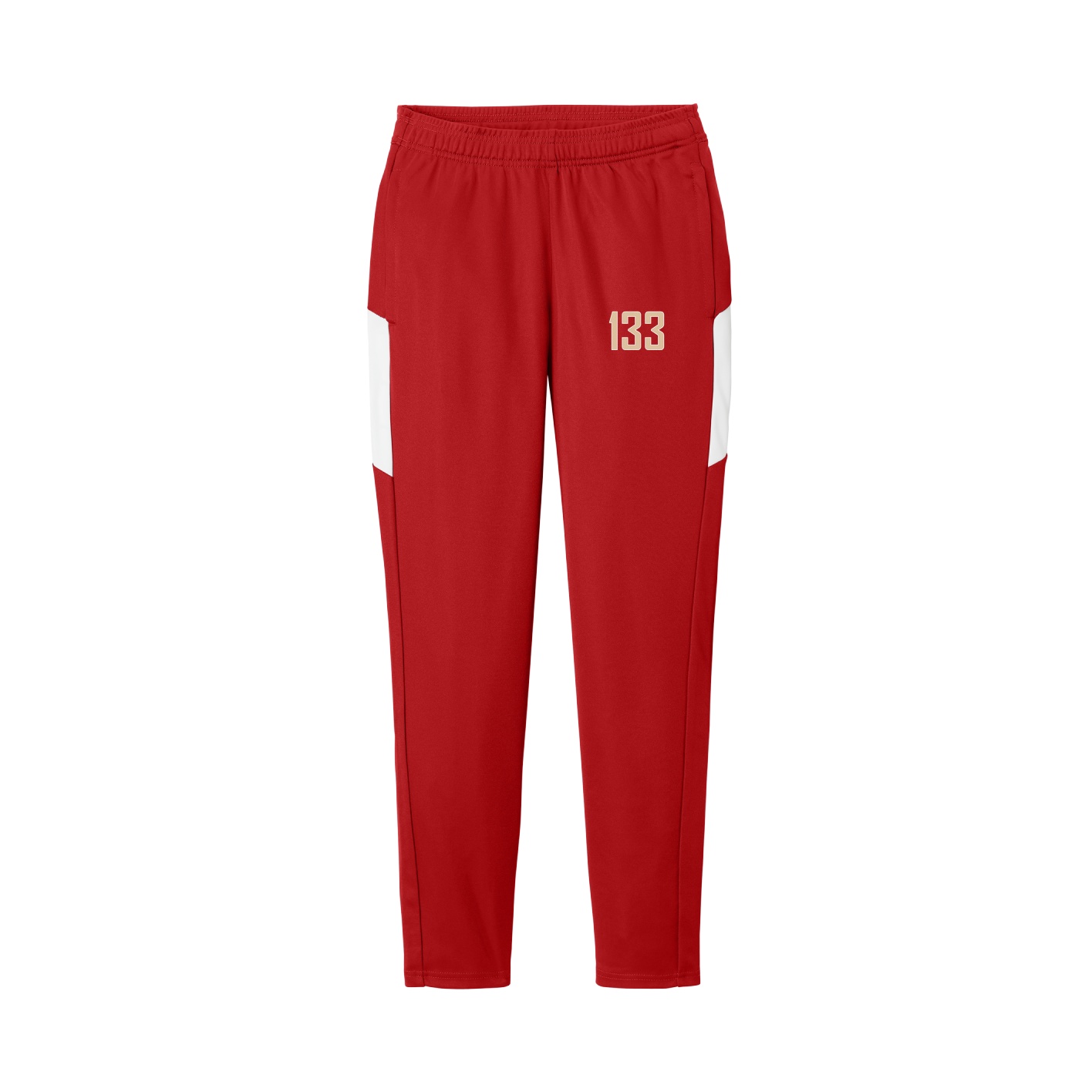 Women's Team Travel Pant — Front Shirsy in Cardinal/White