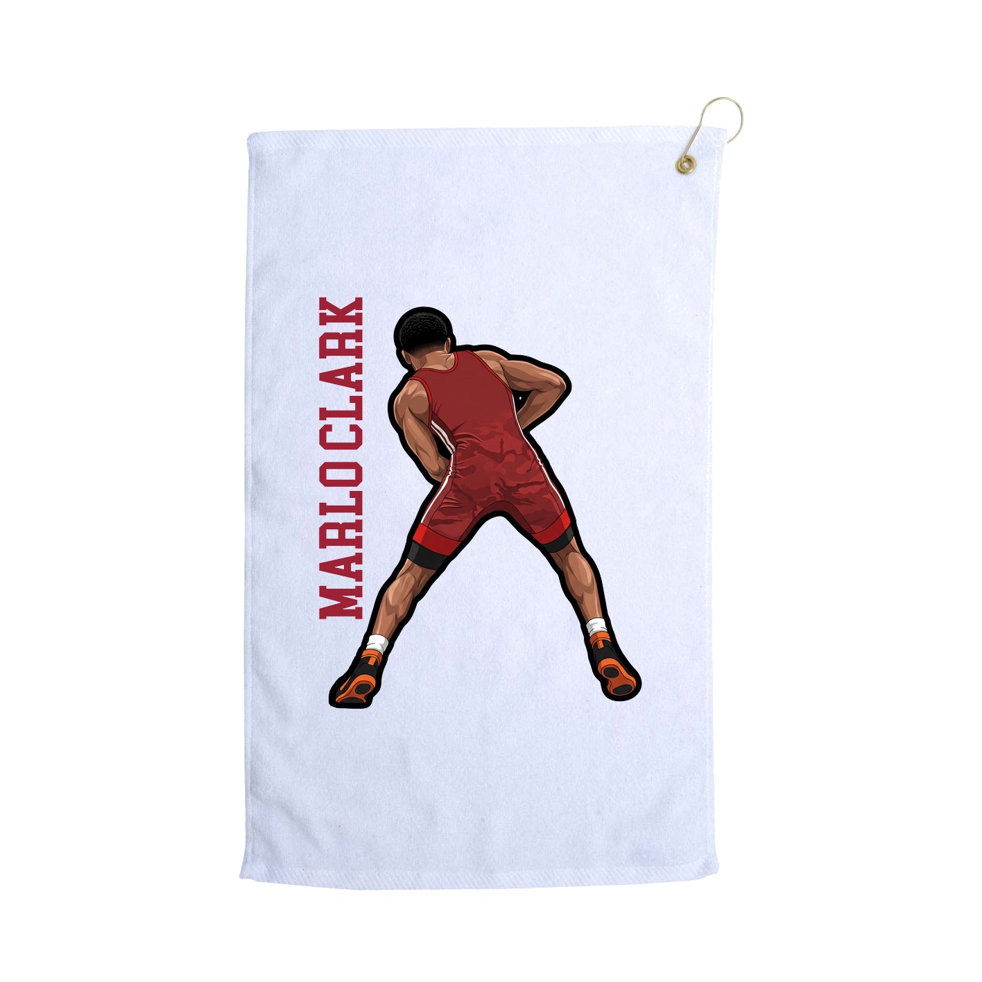 Golf Towel — Name Vertical in White