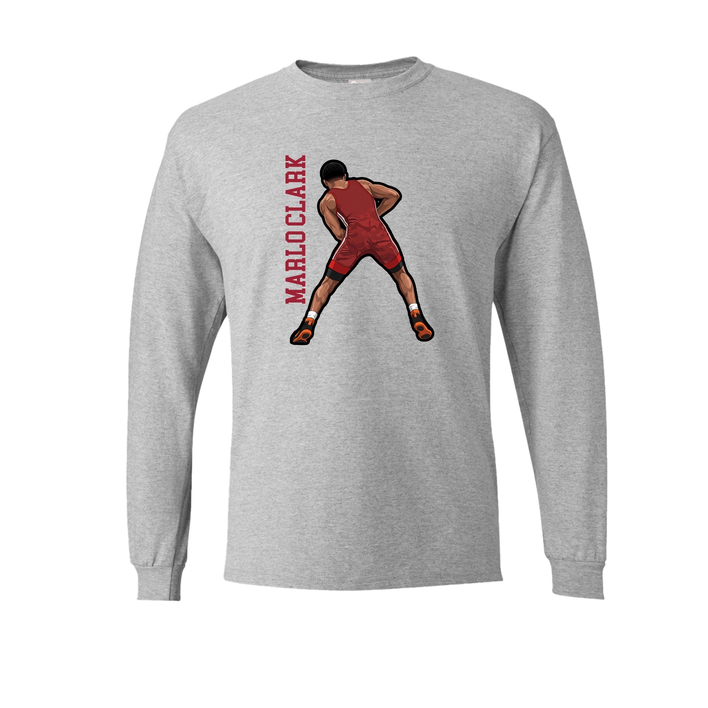 Long Sleeve Tee — Name Vertical in Grey
