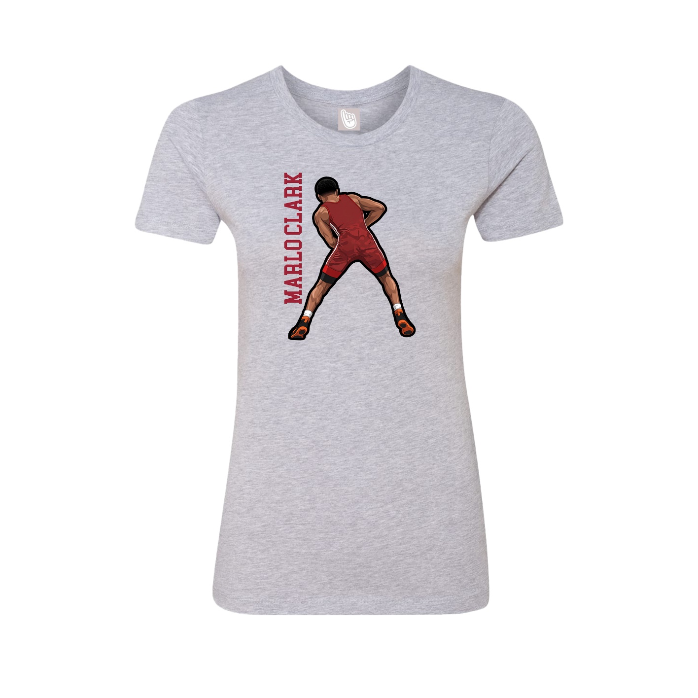 Womens Tee — Name Vertical in Grey