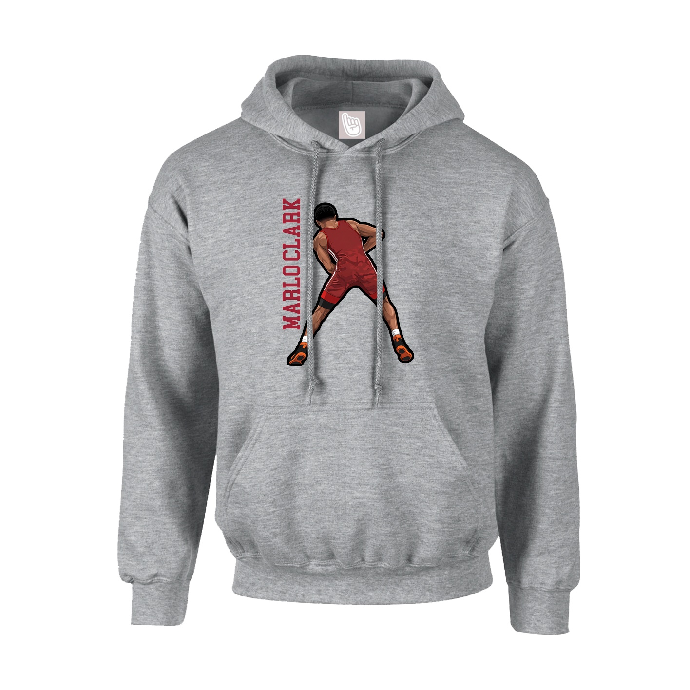 Hoodie — Name Vertical in Grey