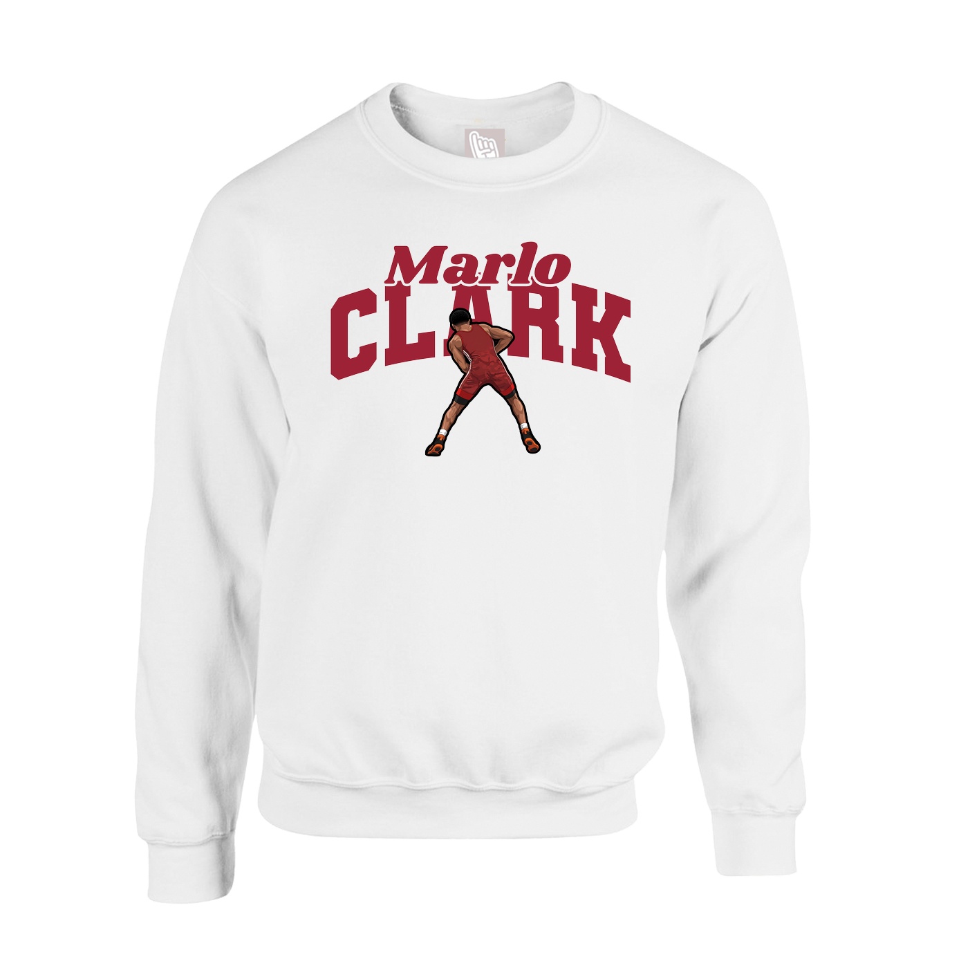 Fleece Crew — Signature Arch in White