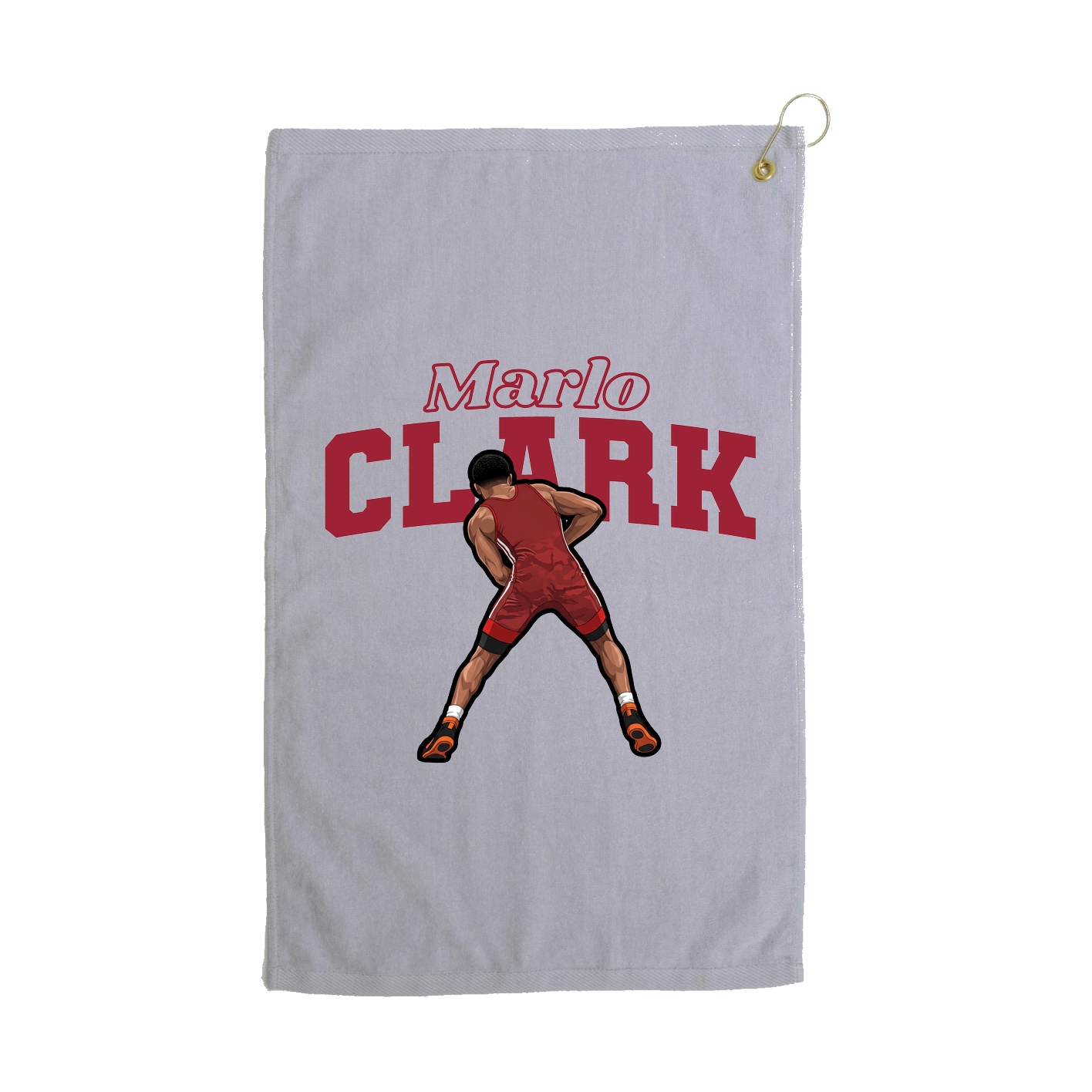 Golf Towel — Name Arch in Grey