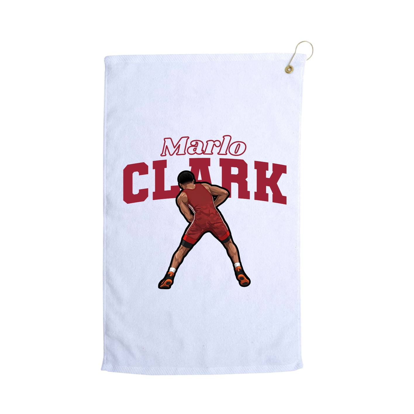 Golf Towel — Name Arch in White