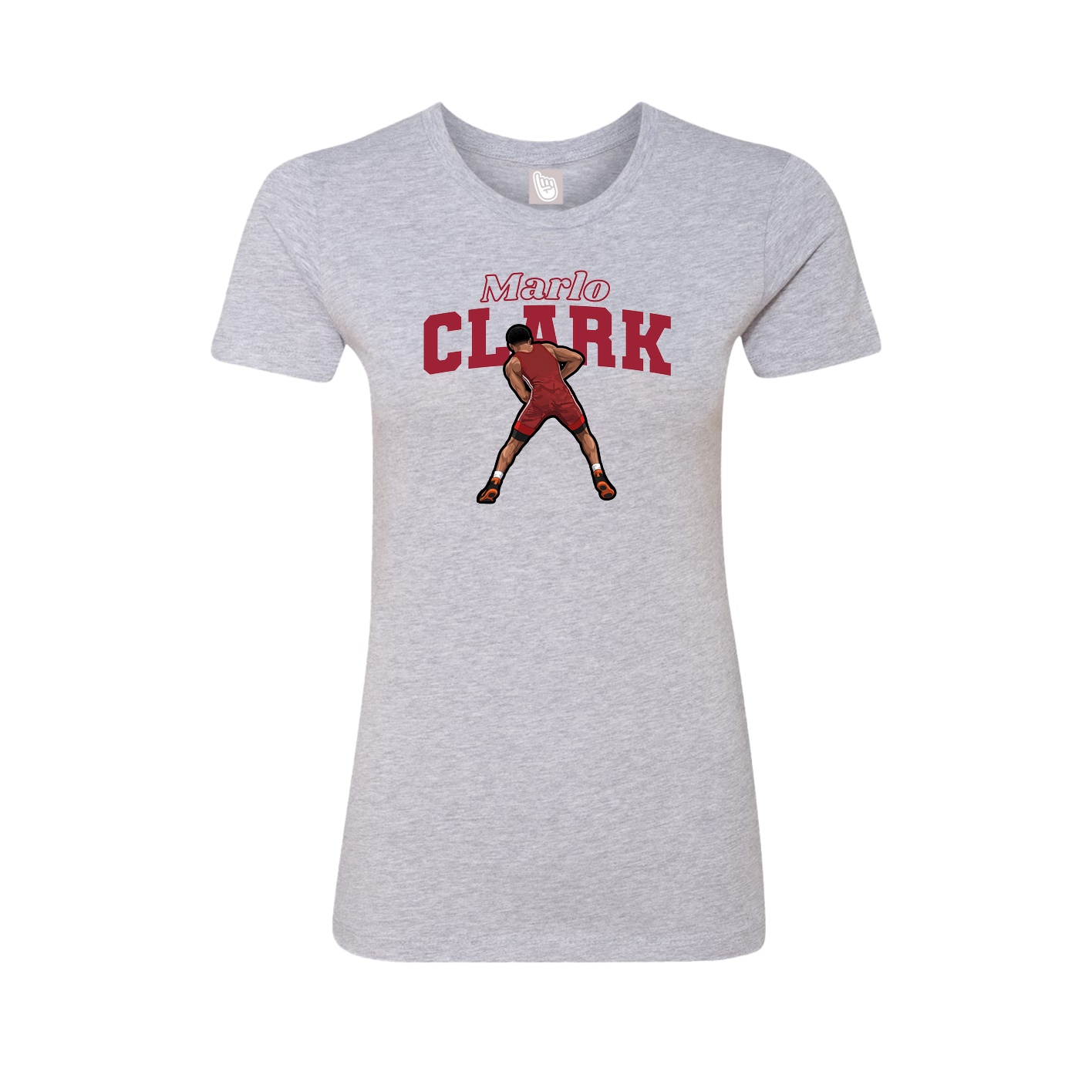 Womens Tee — Name Arch in Grey