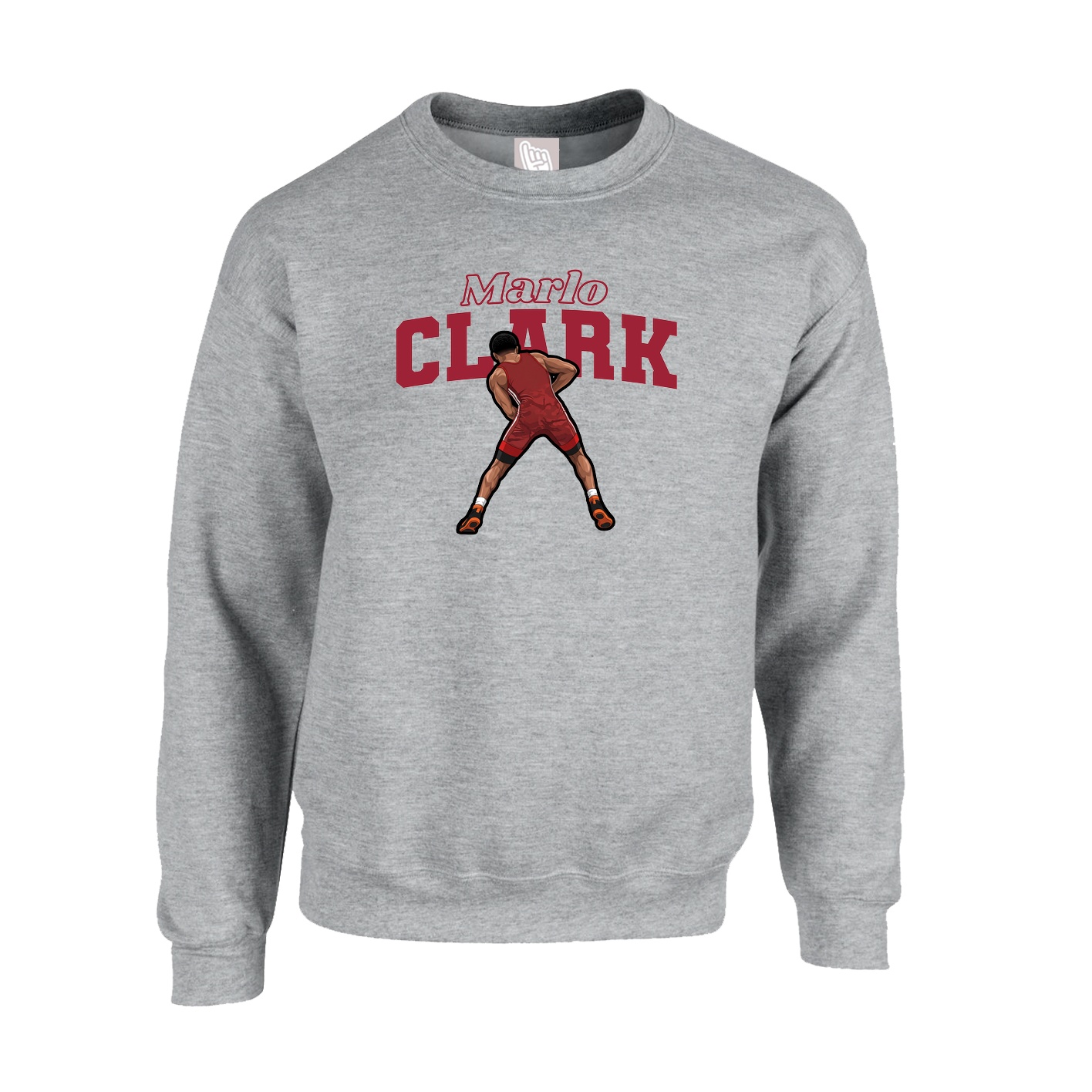 Fleece Crew — Name Arch in Grey