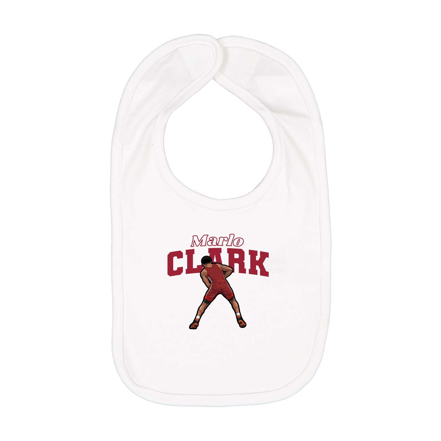 Infant Bib — Name Arch in White