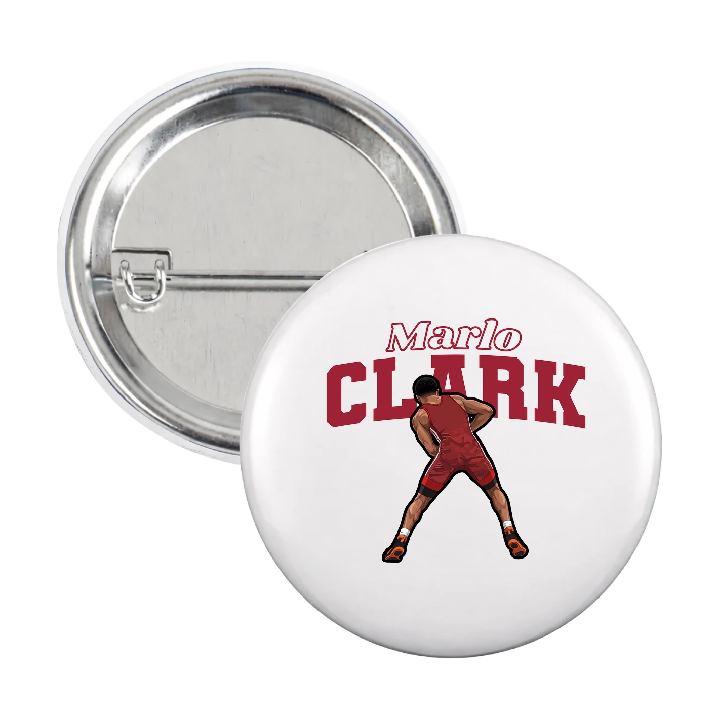 Game Day Button — Name Arch in White