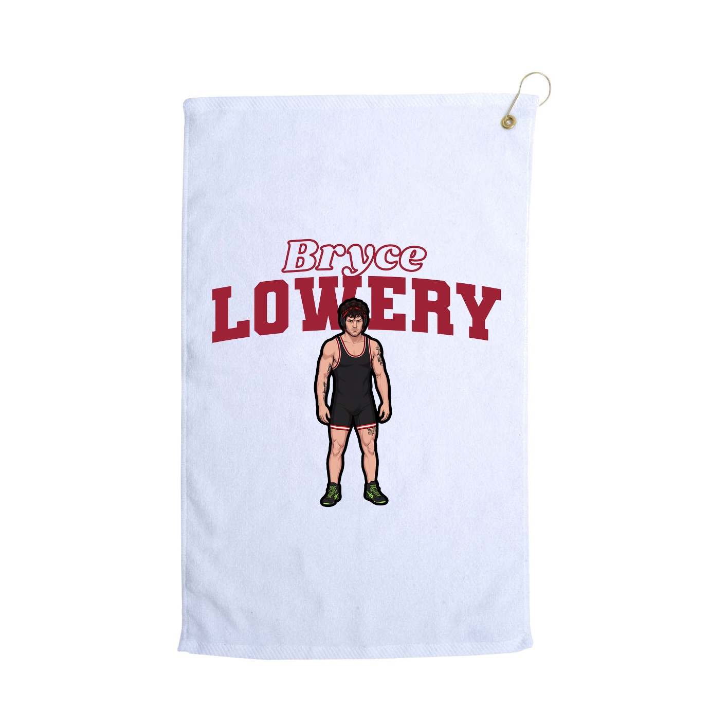 Golf Towel — Name Arch in White