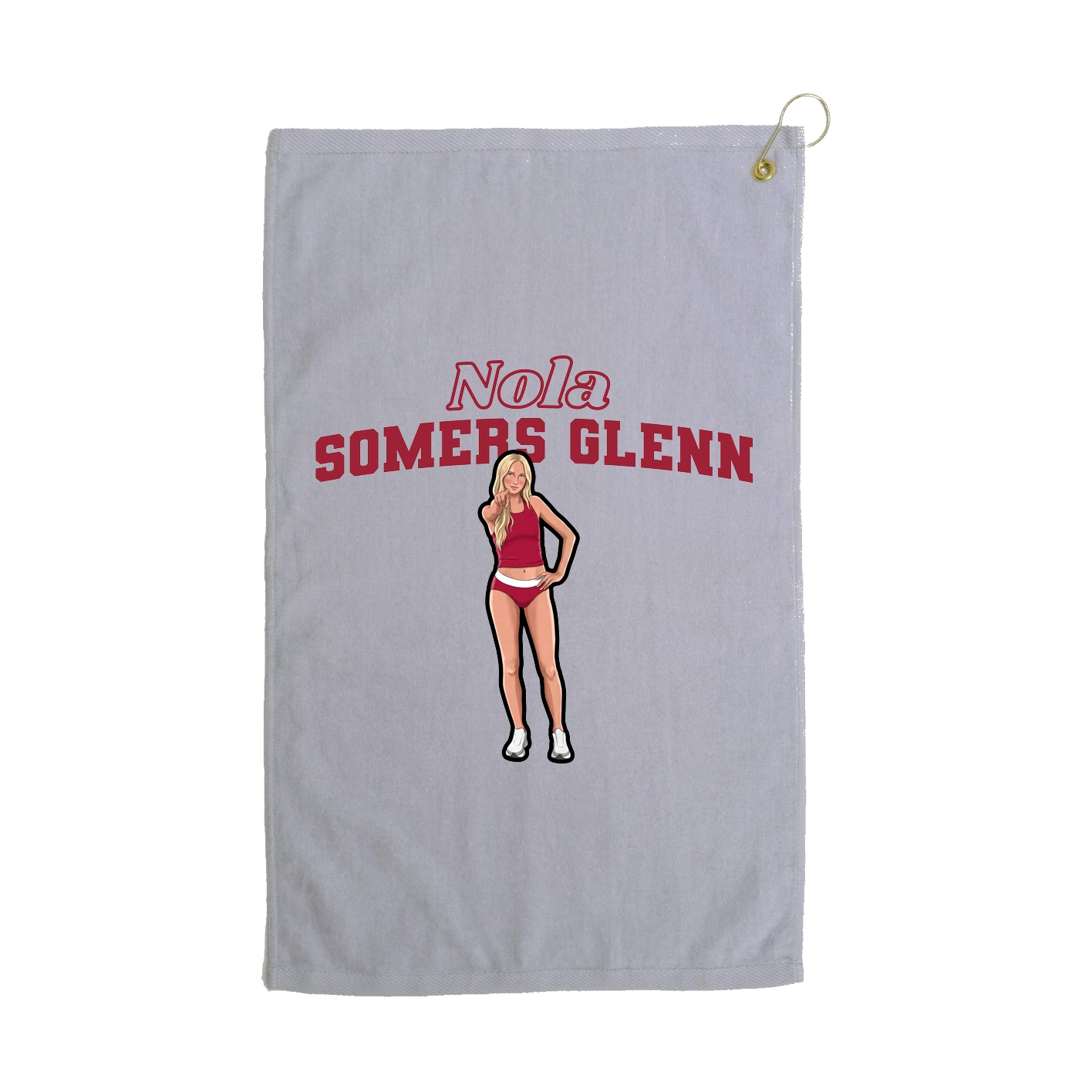 Golf Towel — Name Arch in Grey