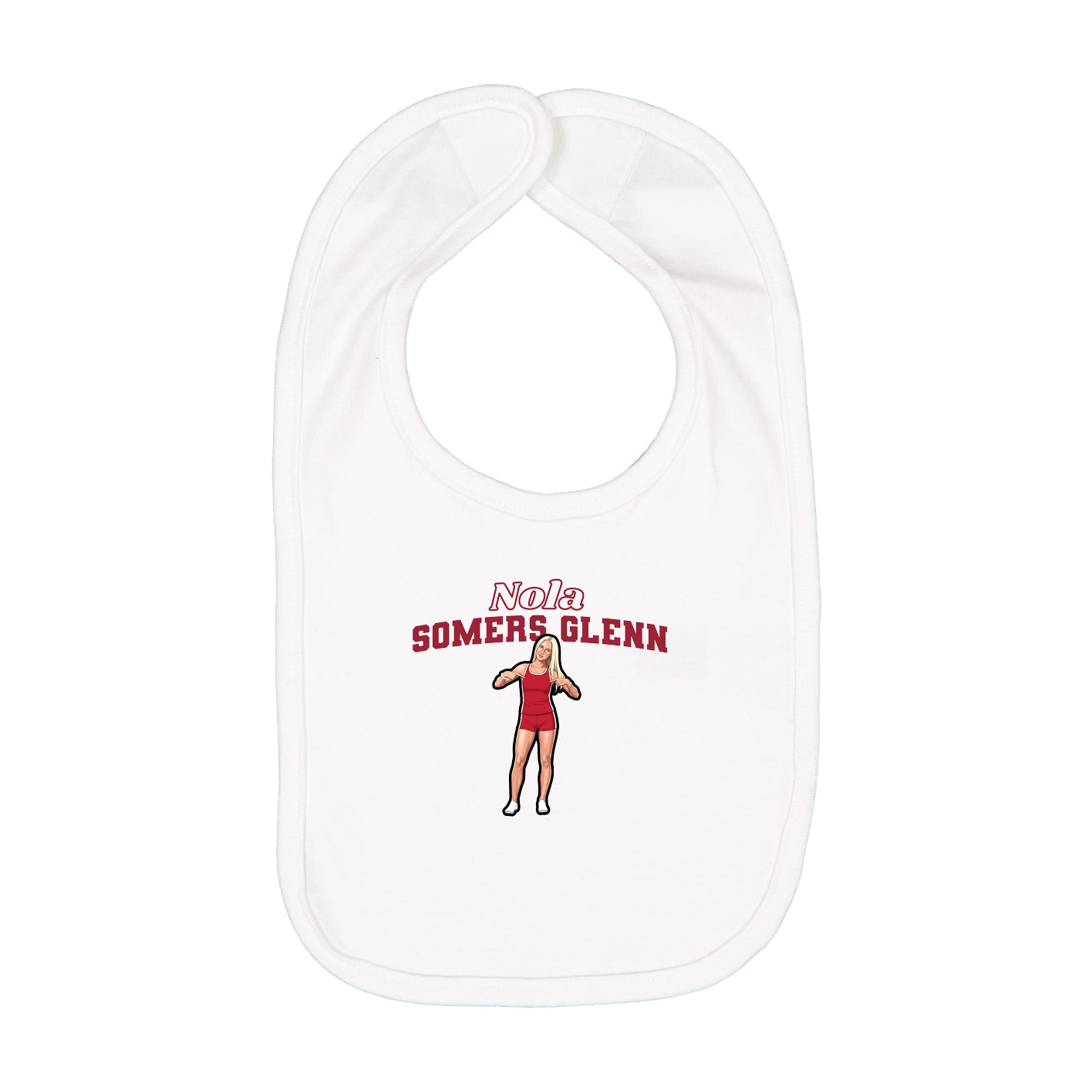 Infant Bib — Name Arch in White