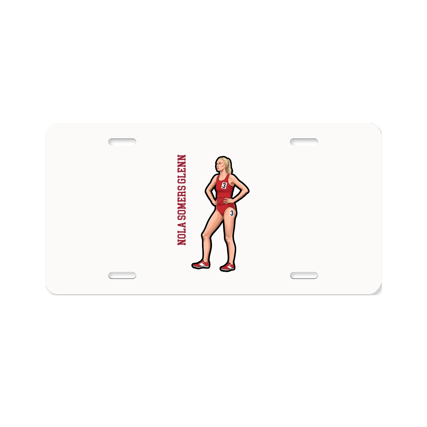 License Plate — Name Vertical in Classic