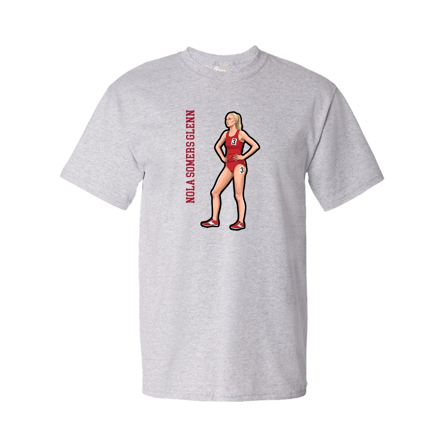 Tee — Name Vertical in Grey