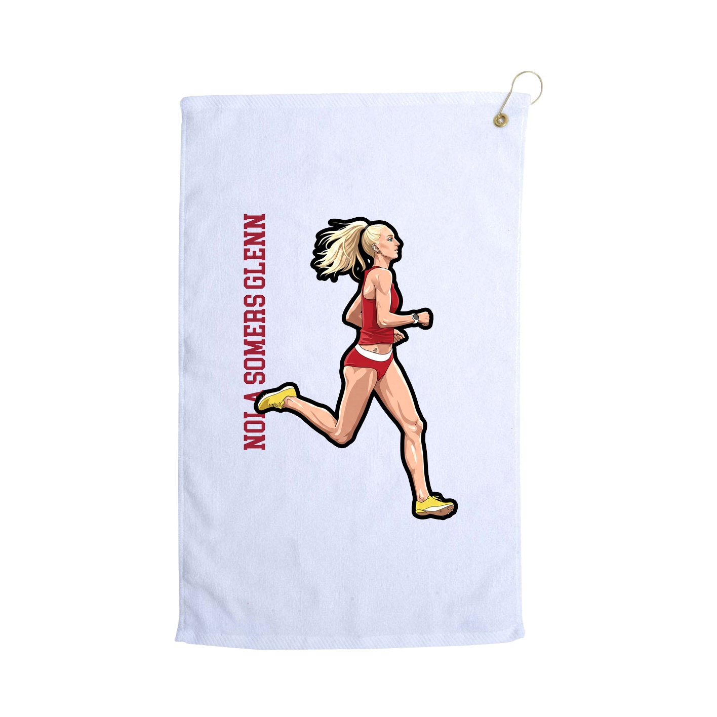 Golf Towel — Name Vertical in White