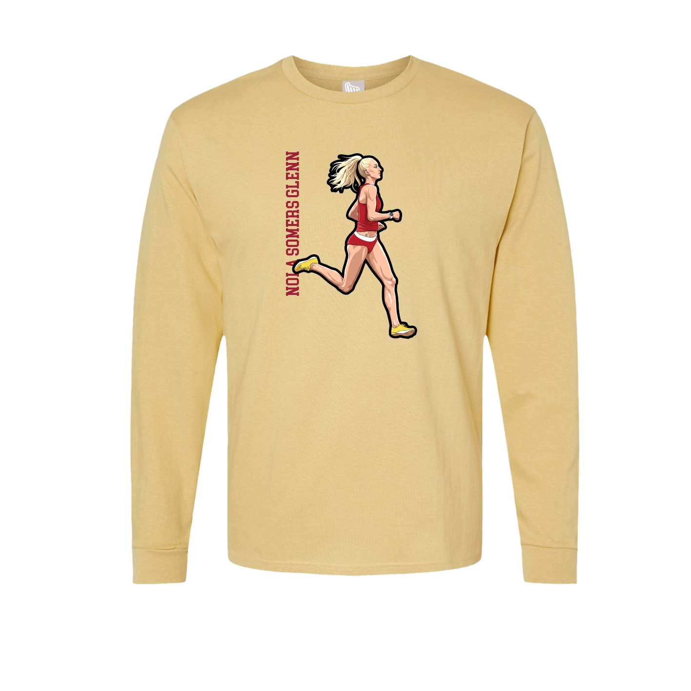 Long Sleeve Tee — Name Vertical in Vegas Gold
