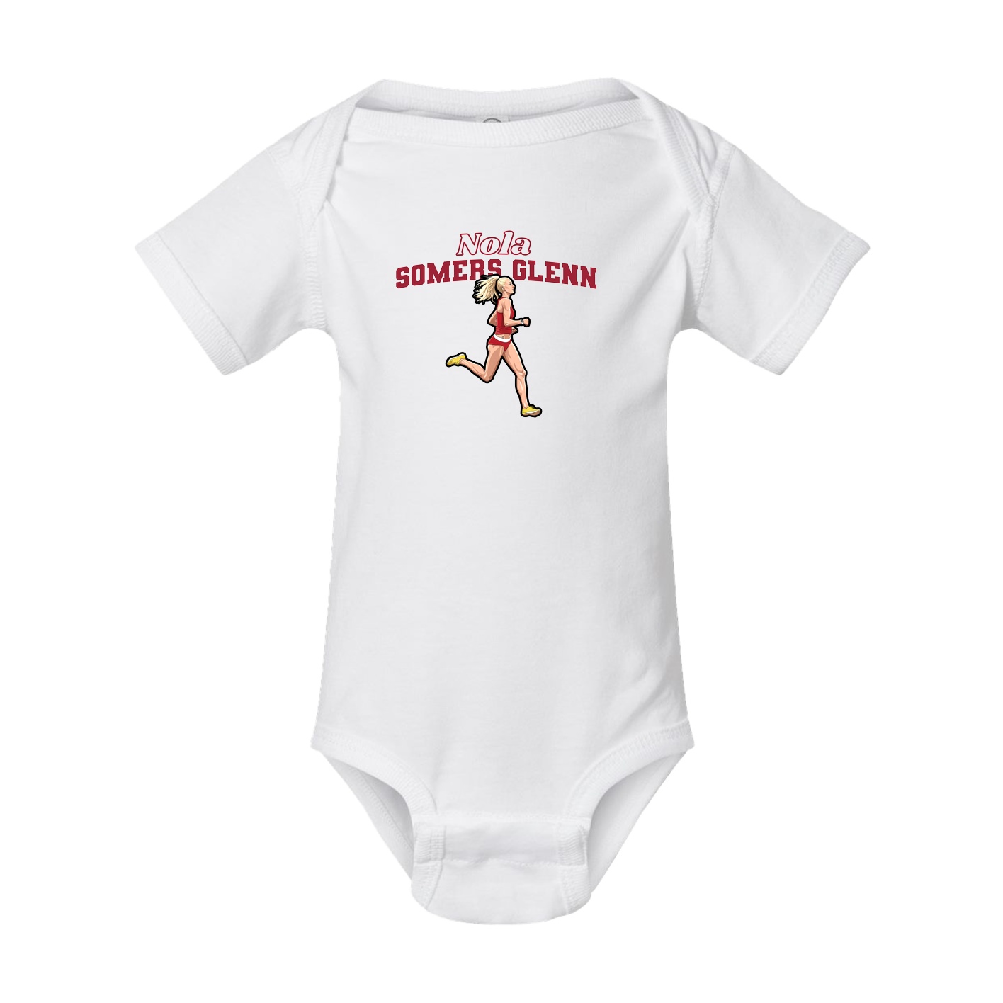 Baby Onesie — Name Arch in White